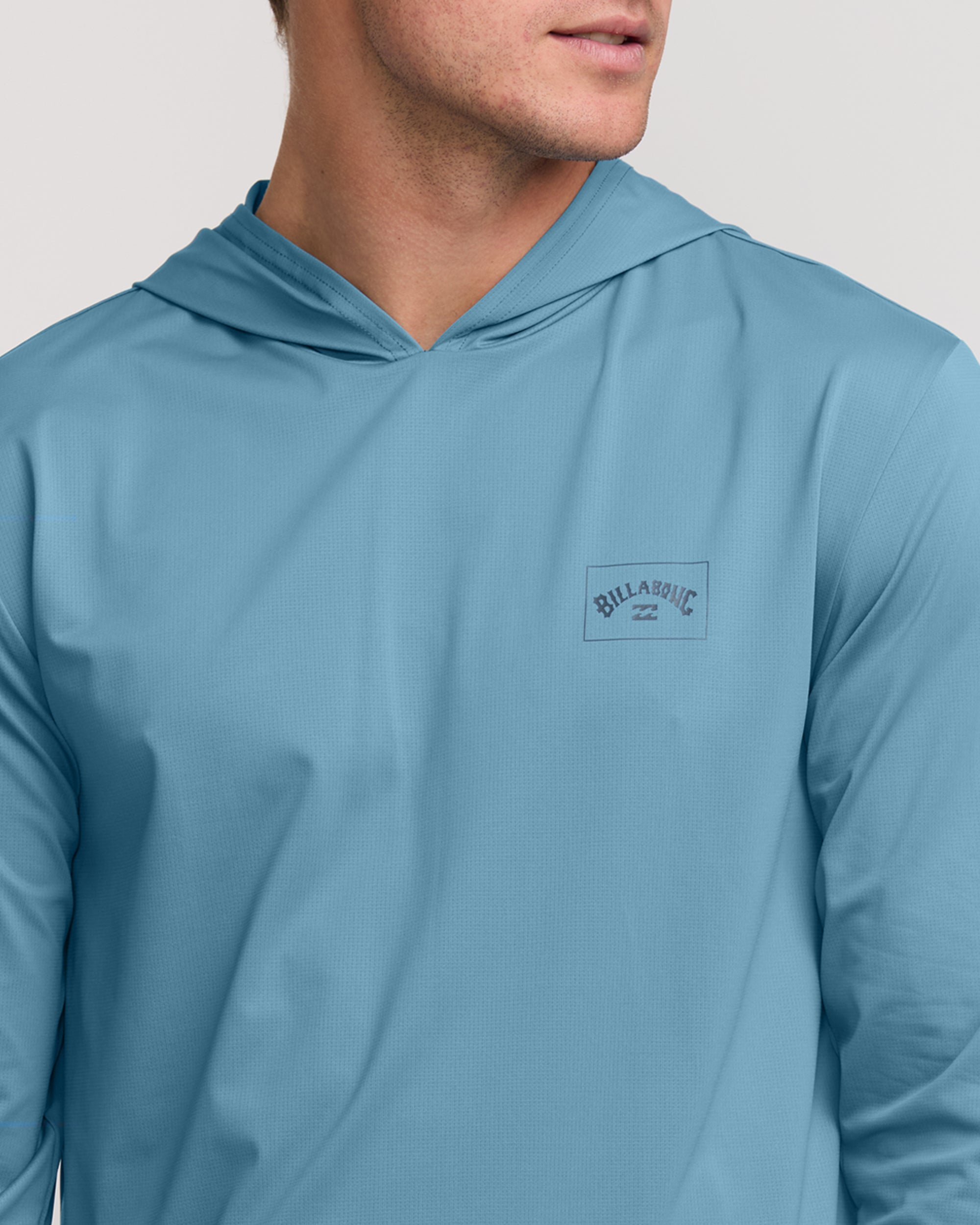 Arch Mesh UPF 50 Long Sleeve Hooded Surf Tee - Baby Blue