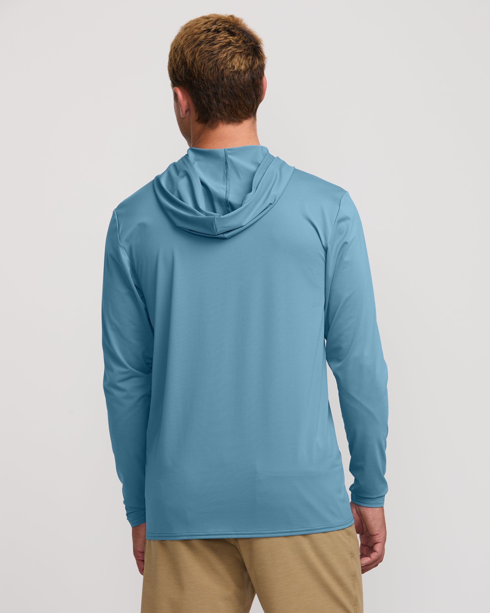 Arch Mesh UPF 50 Long Sleeve Hooded Surf Tee - Baby Blue