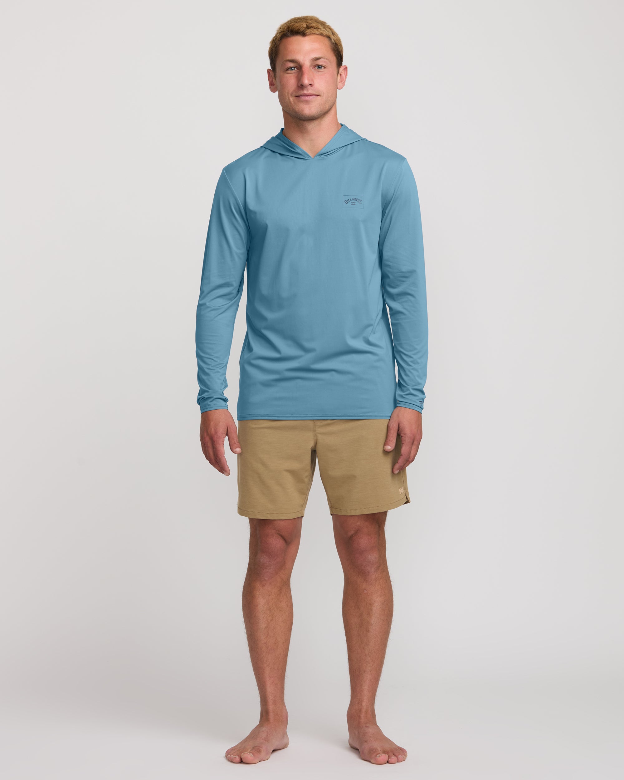 Arch Mesh UPF 50 Long Sleeve Hooded Surf Tee - Baby Blue