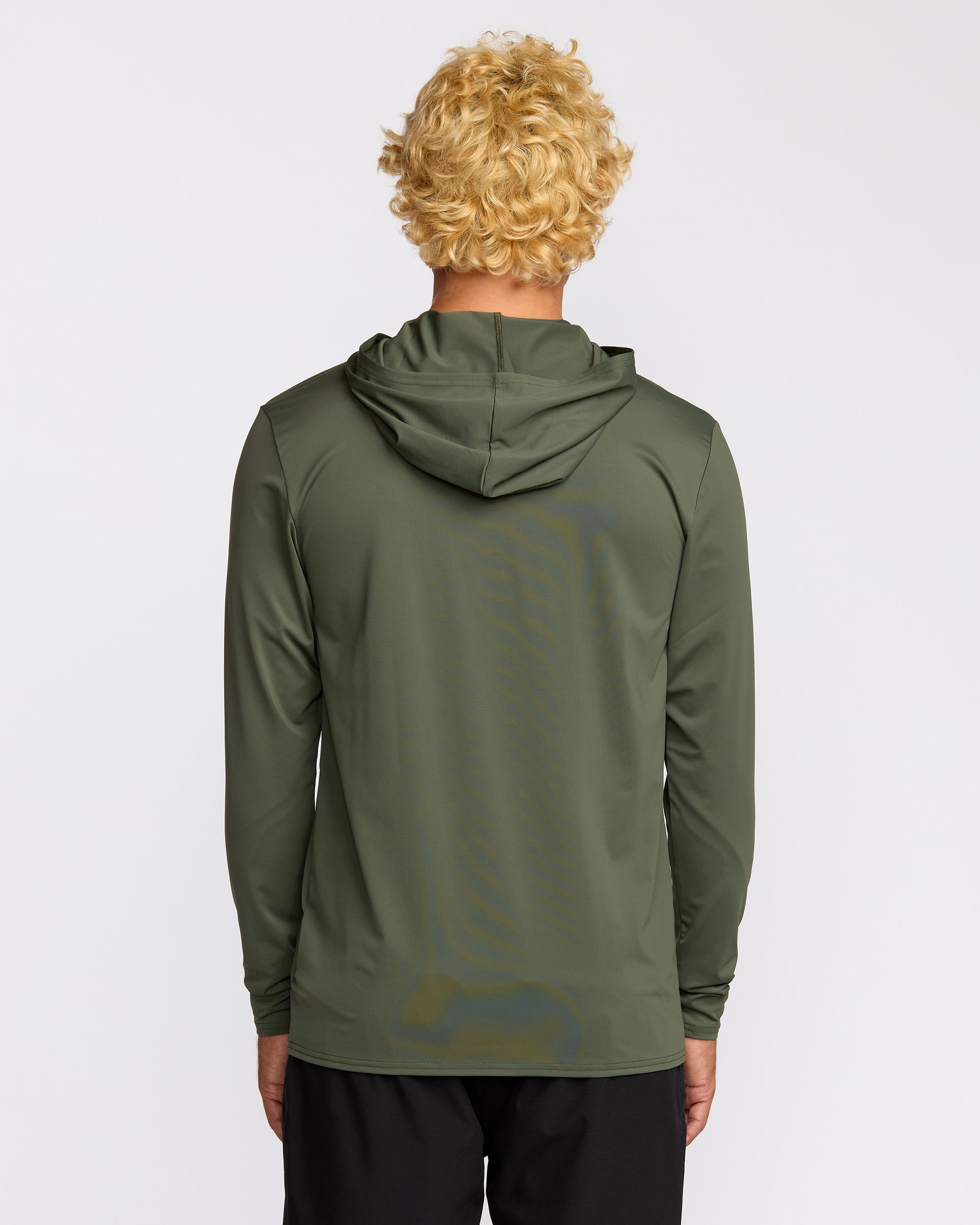 Arch Mesh UPF 50 Long Sleeve Hooded Surf Tee - Dark Military