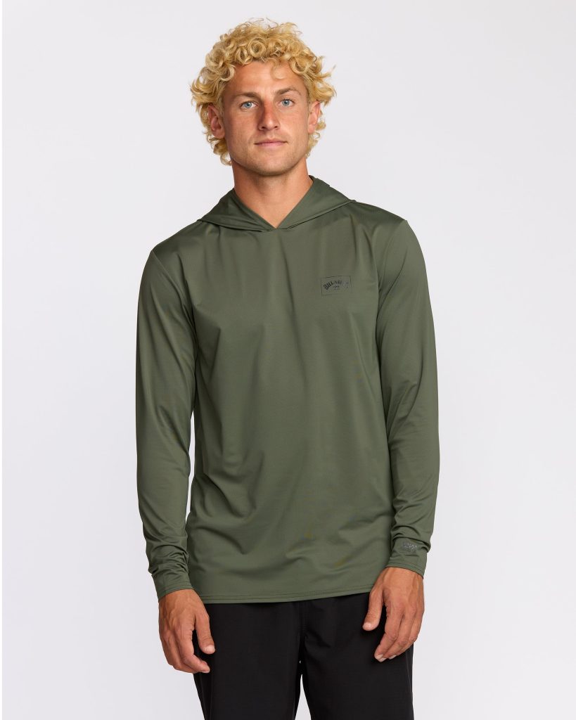 Arch Mesh UPF 50 Long Sleeve Hooded Surf Tee - Dark Military