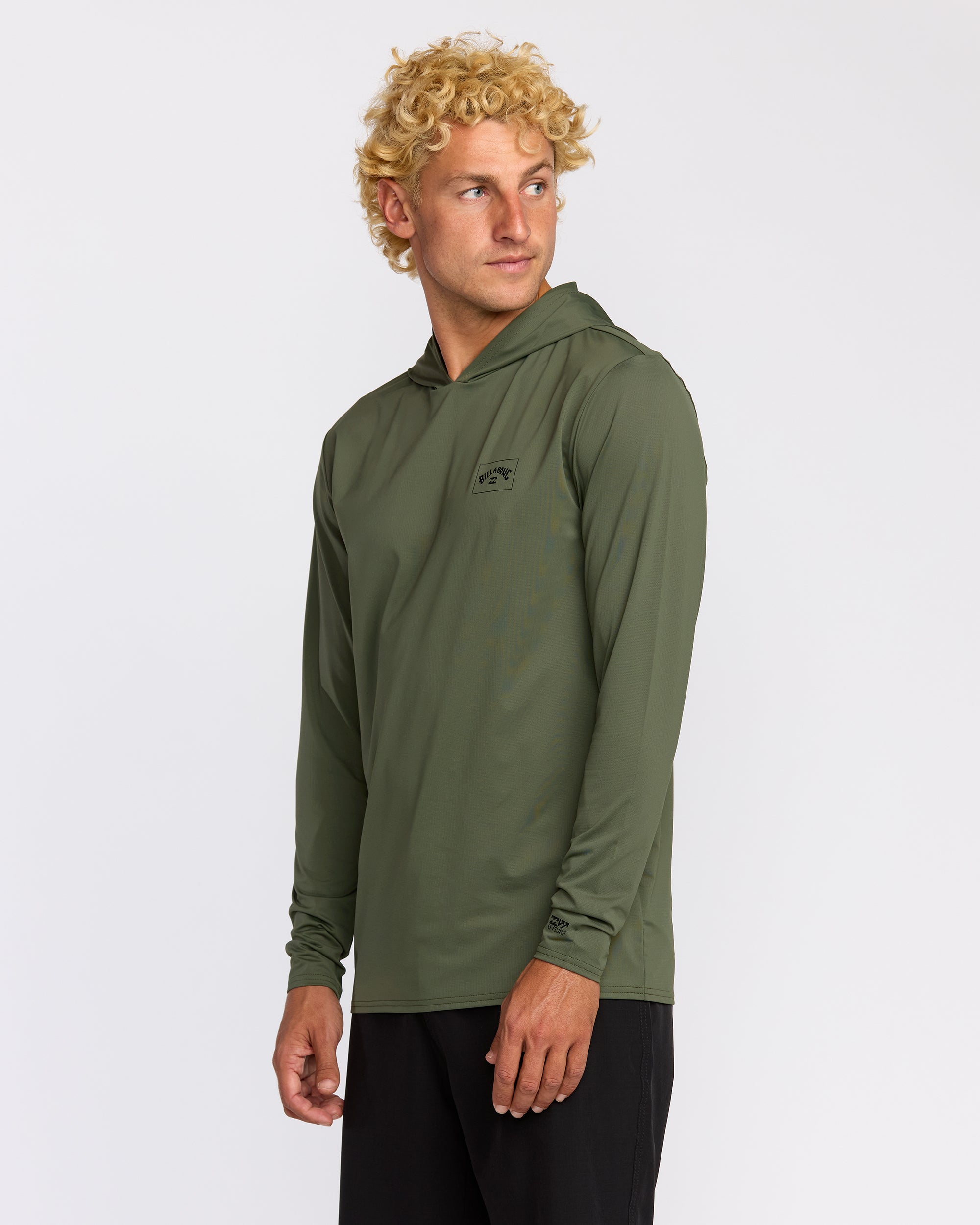 Arch Mesh UPF 50 Long Sleeve Hooded Surf Tee - Dark Military