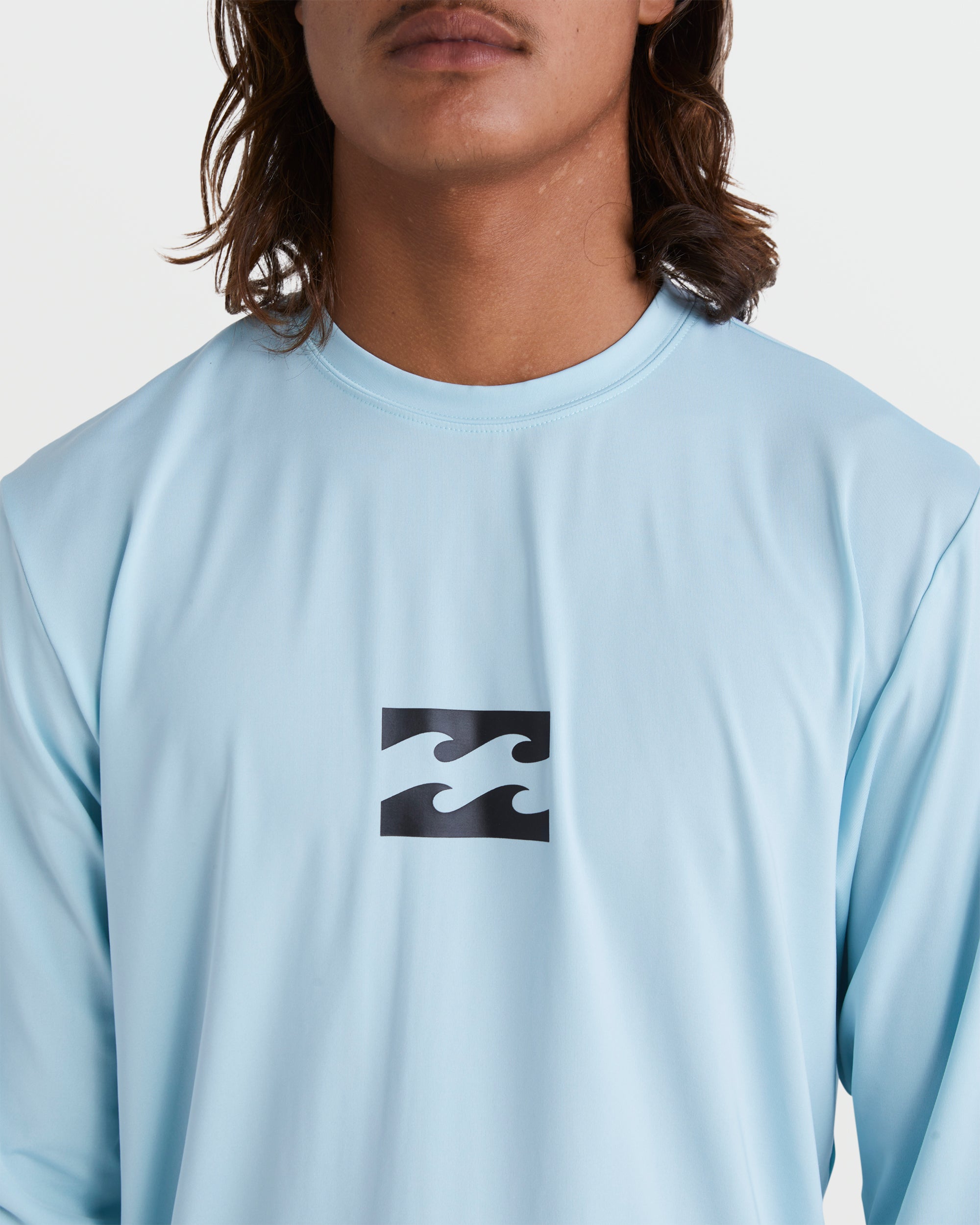 All Day Wave Loose Fit UPF 50 Long Sleeve Surf Tee - Crown Blue
