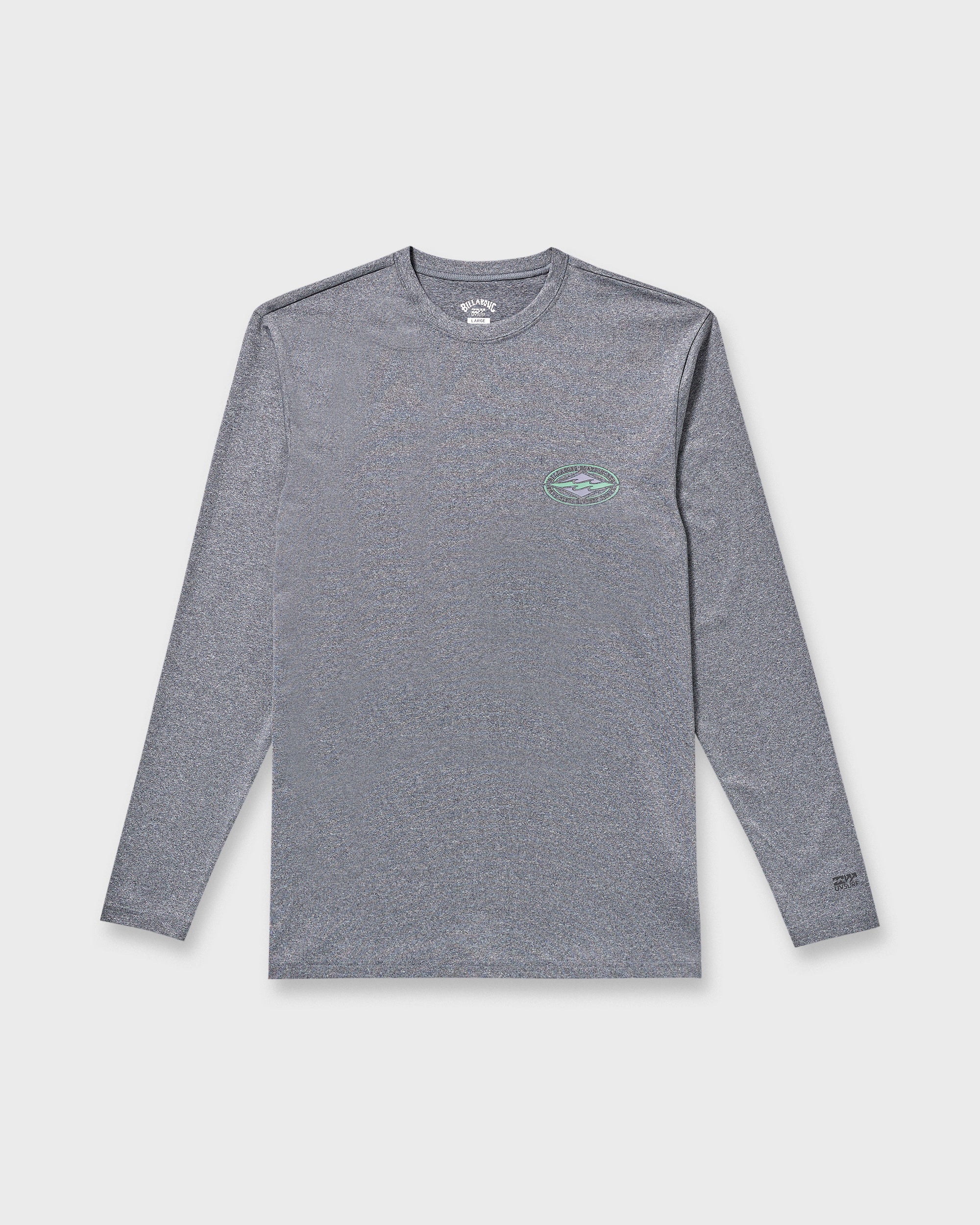 Diamond Vision Loose Fit UPF 50 Long Sleeve Surf T-Shirt - Mrgray Hth