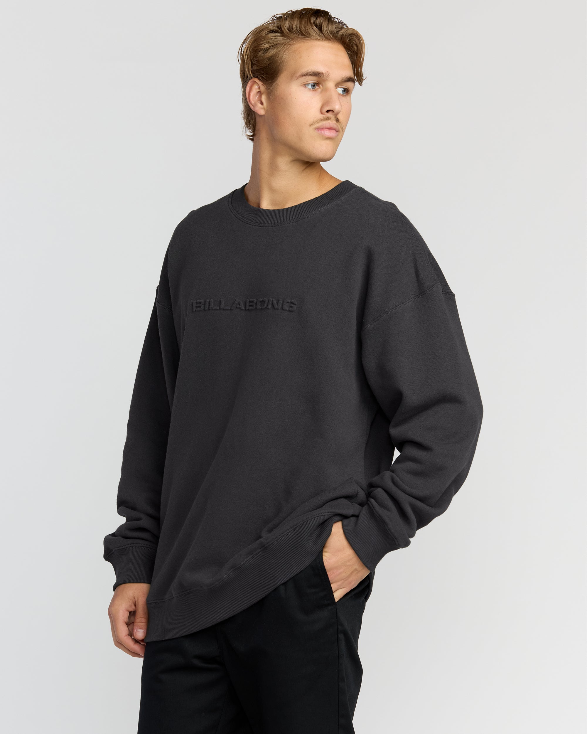 Iconic Emboss Crewneck Sweatshirt - Black