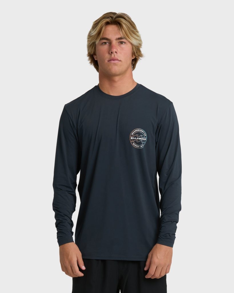 Hollow Loose Fit UPF 50 Long Sleeve Surf Tee - Navy