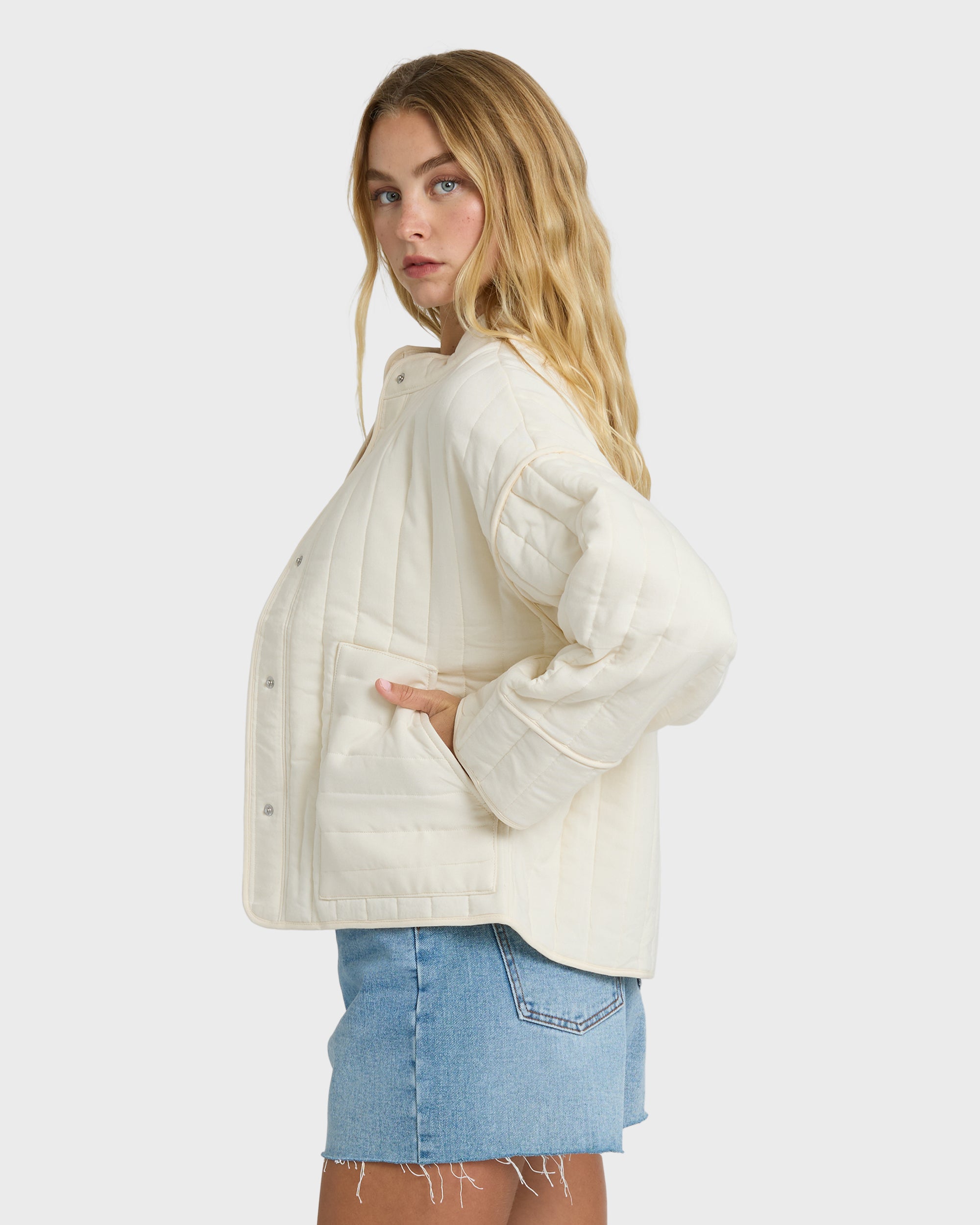 Folk Story 2 Quilted Jacket - White Cap
