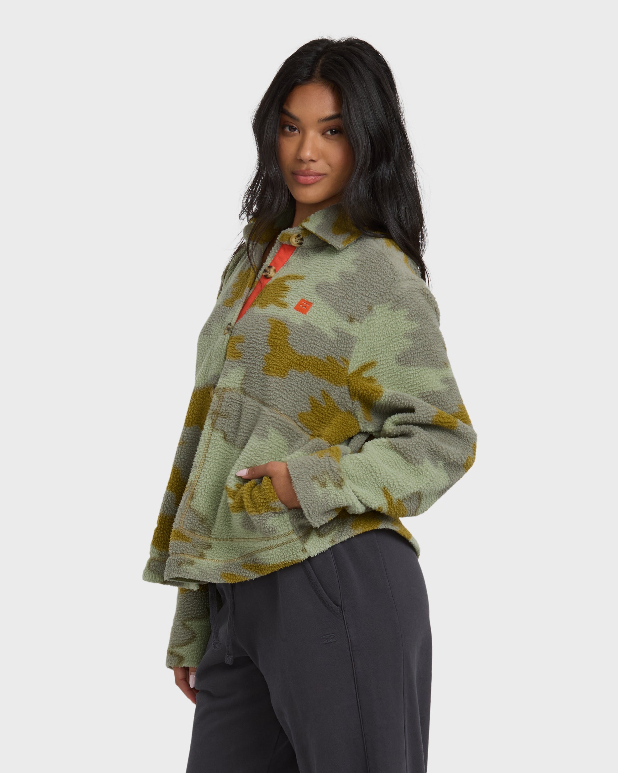 Breezy Sherpa Shacket - Camoflauge