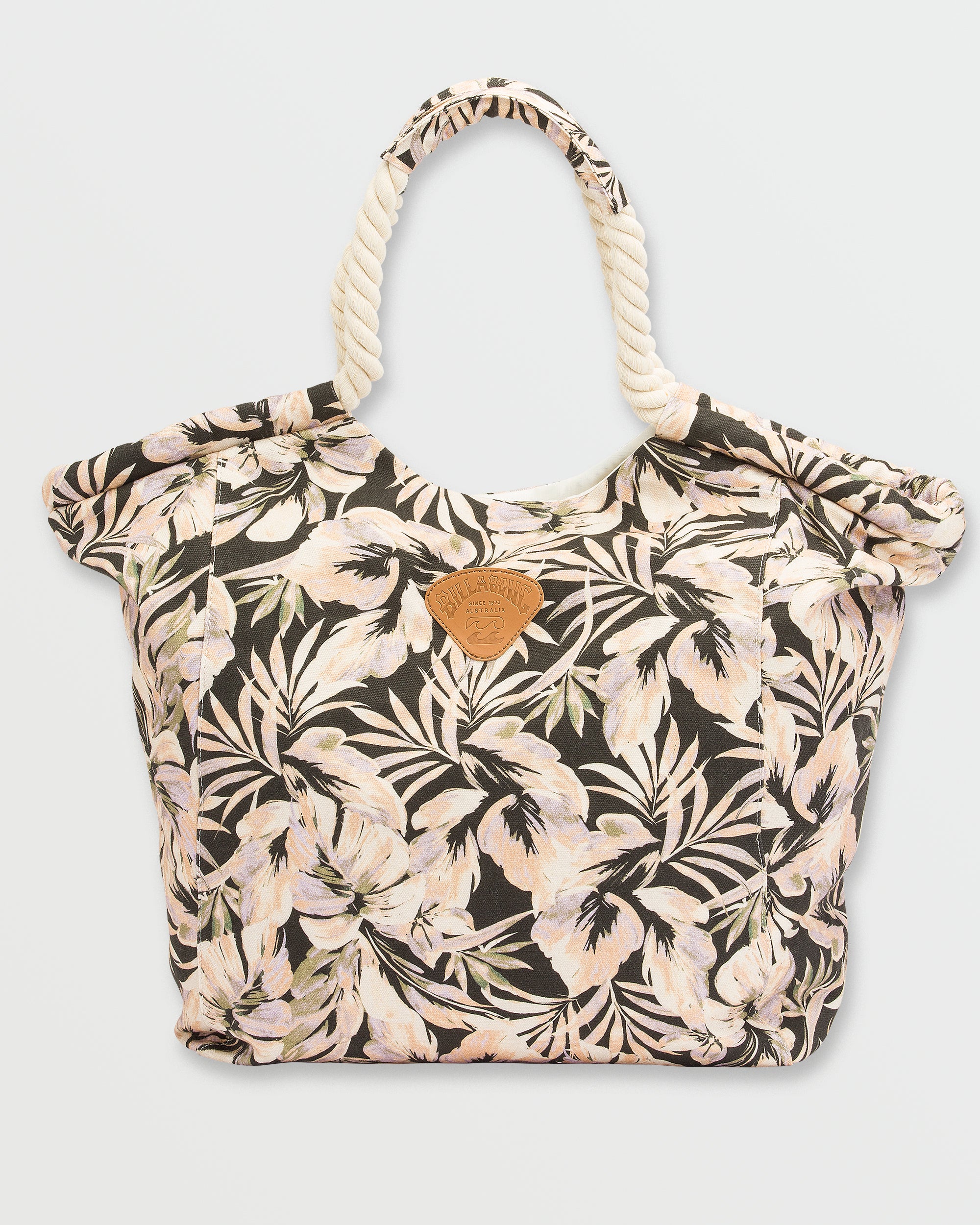 Rope Tote Bag - Black Floral