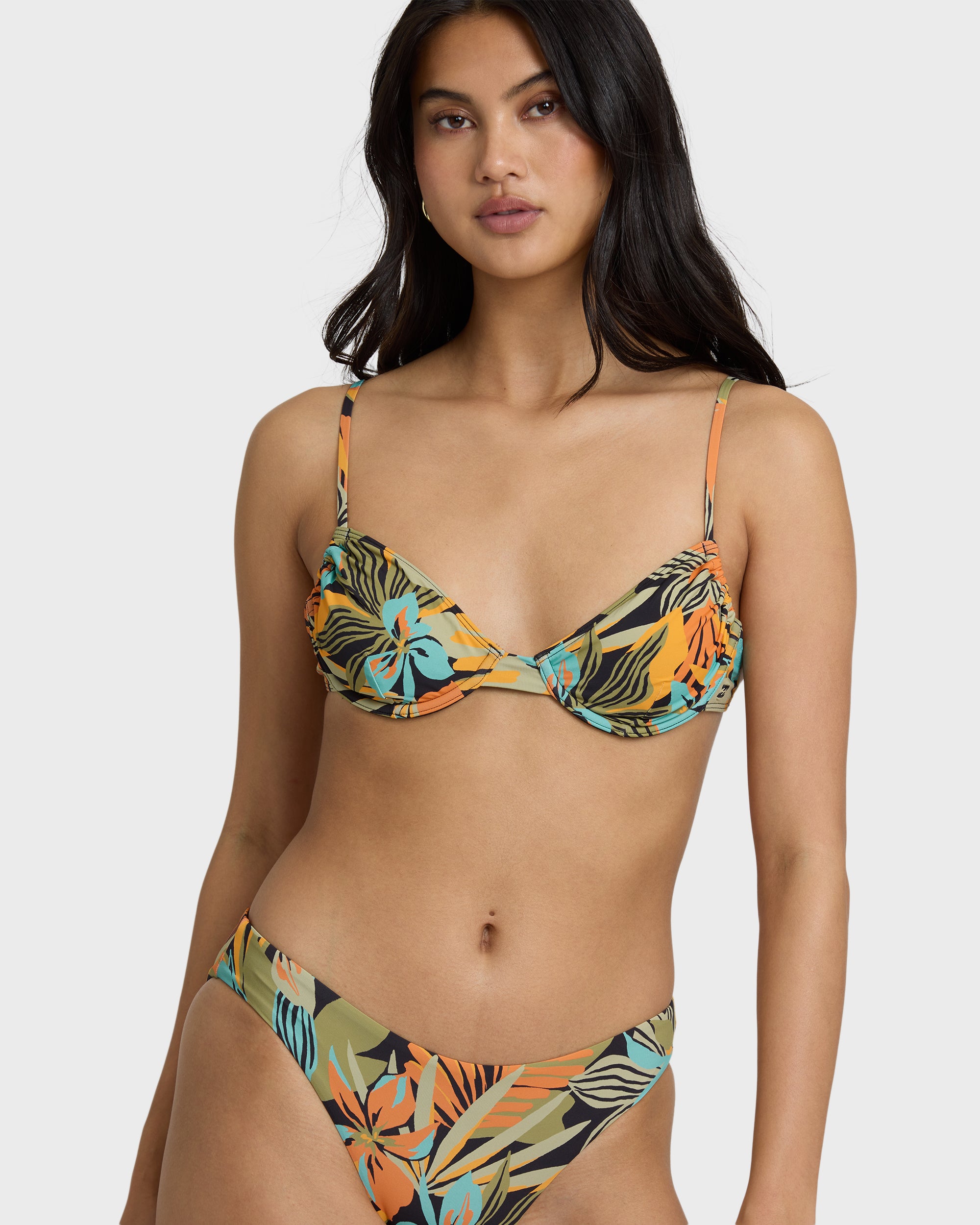 Des Tropiques Talia Underwire Bikini Top - Black Multi