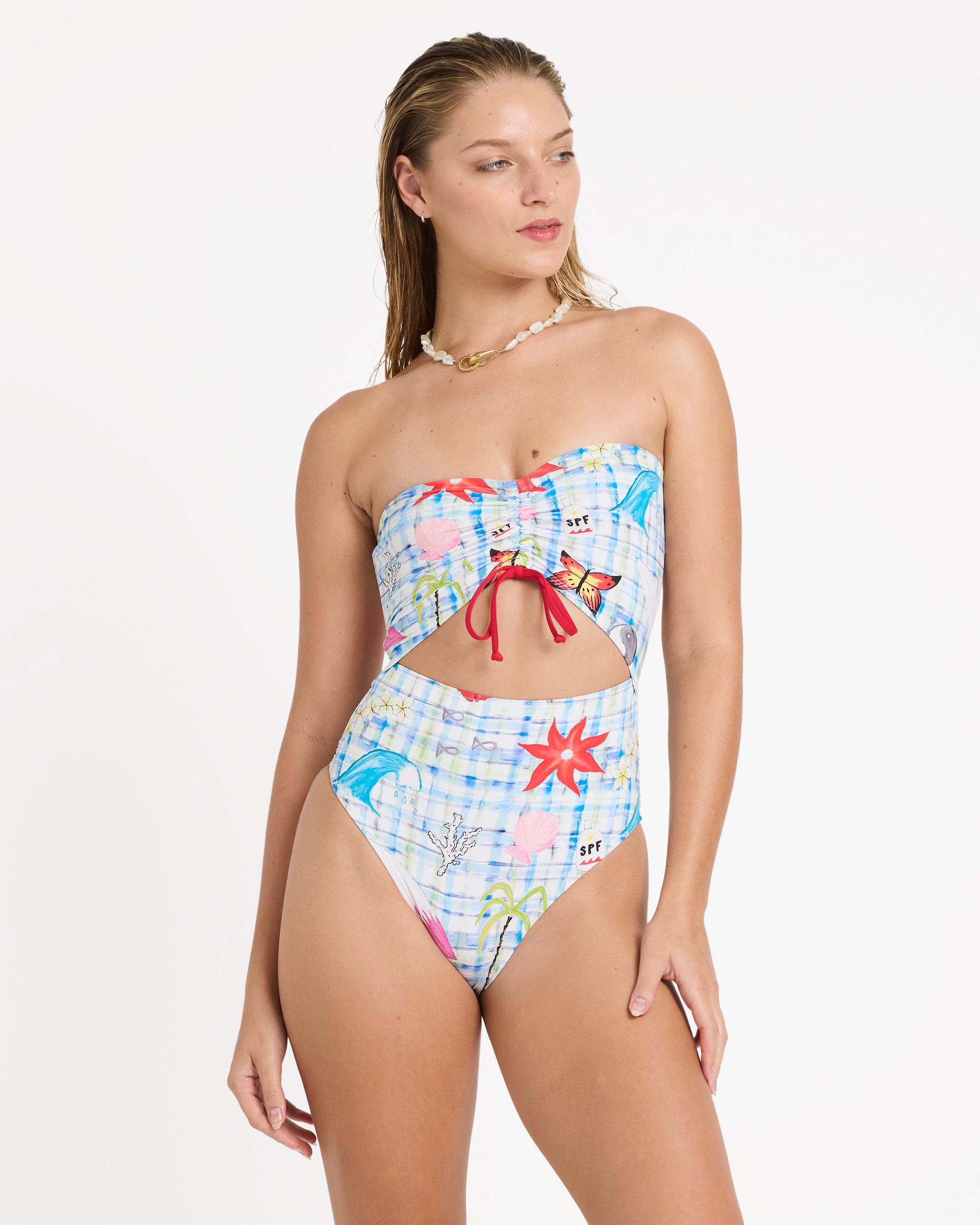 Lottie Hall Summer Bandeau One-piece Swimsuit