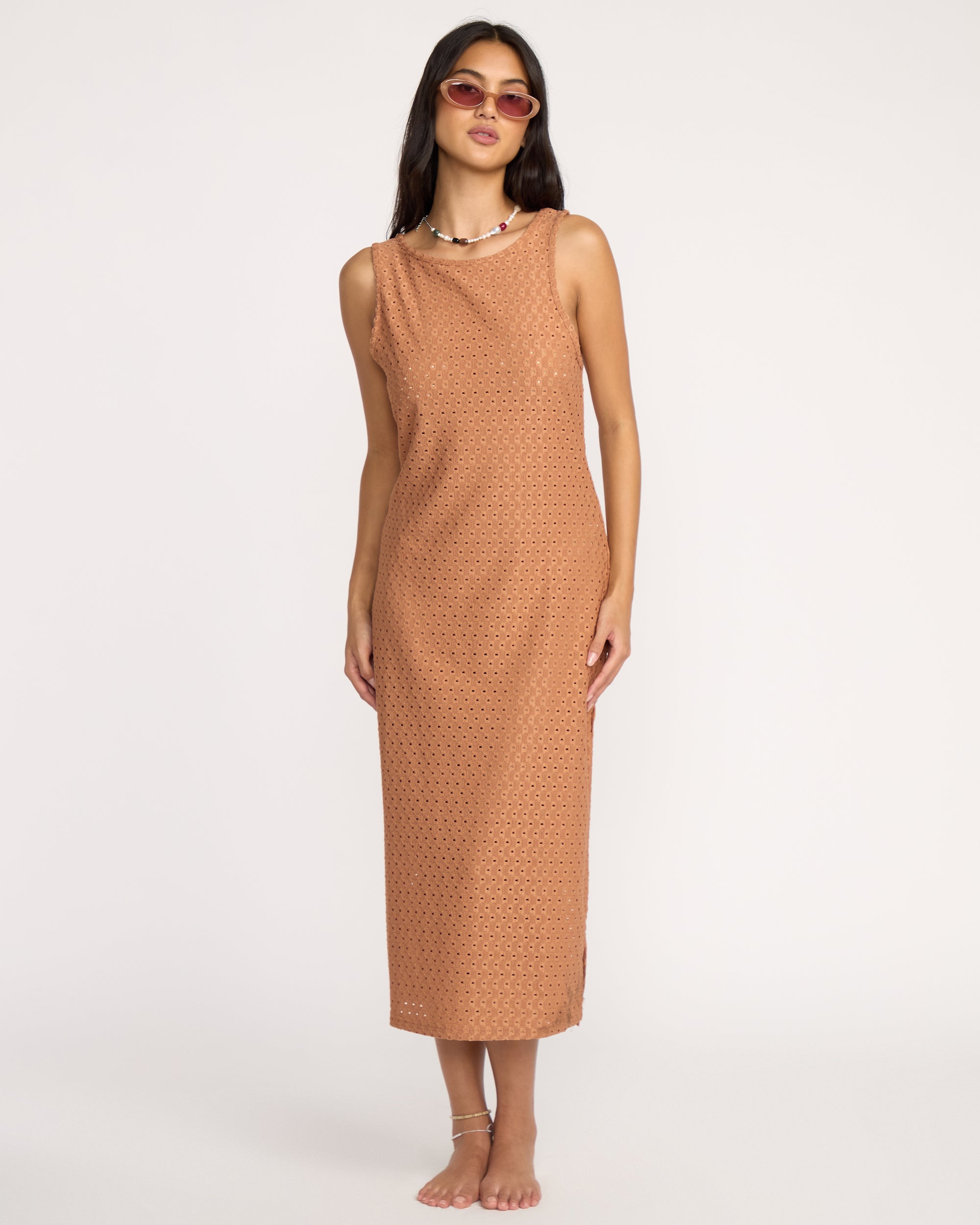 Eyelet Sun Midi Dress Beach Coverup