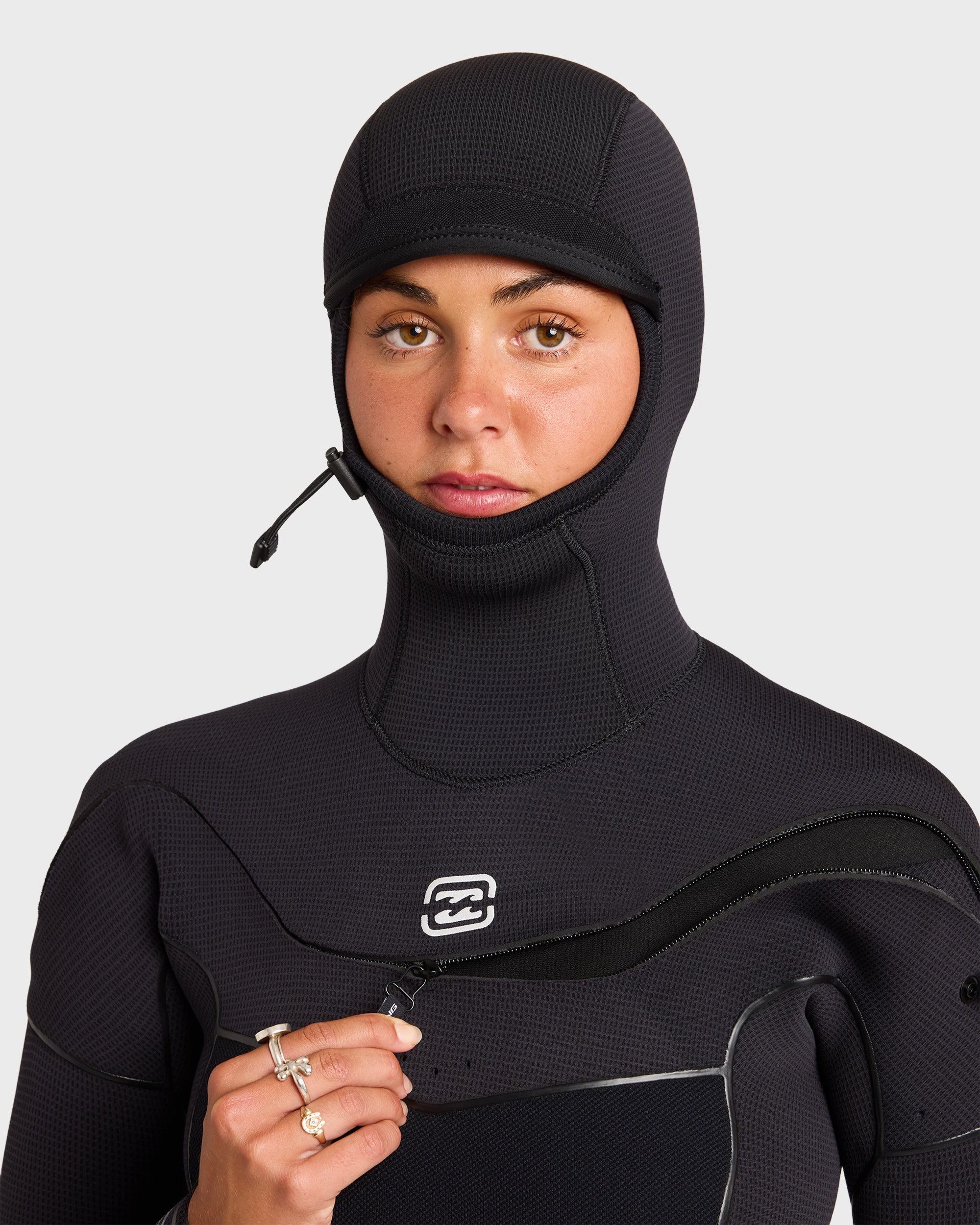 5/4mm Furnace Ultra Gullwing Chest Zip Hooded Full Wetsuit - Black