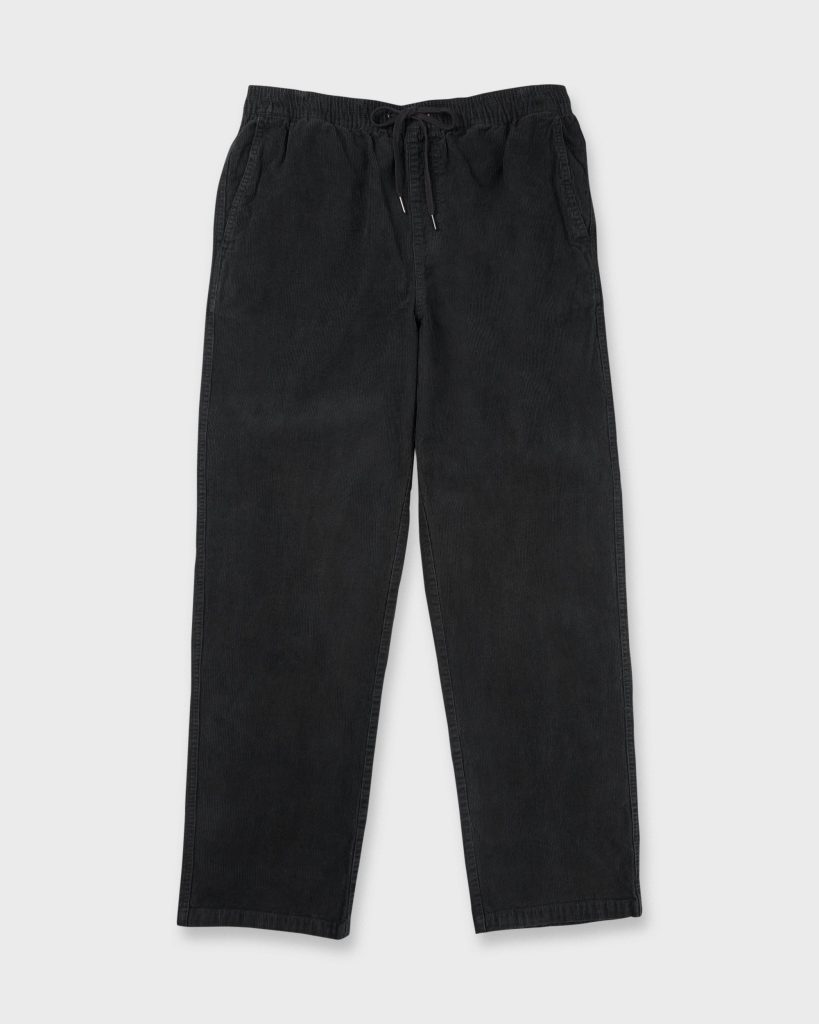 Larry Elastic Waist Corduroy Pants - Washed Black