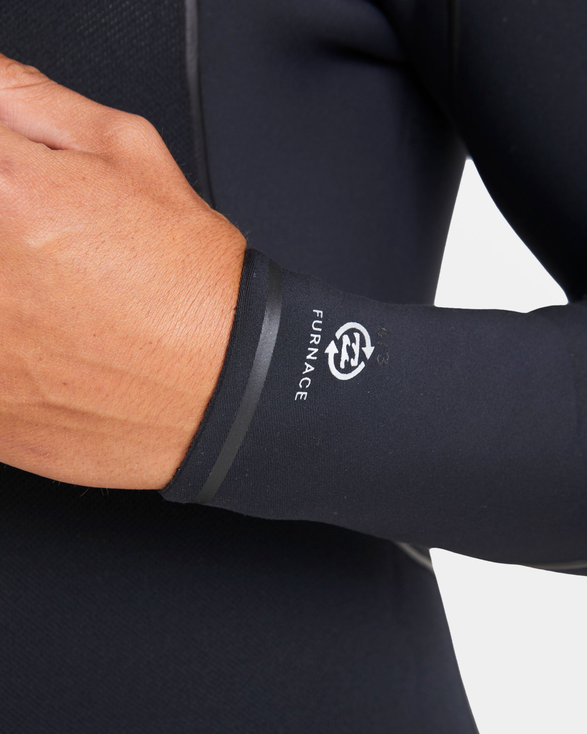 6/5mm Furnace Natural Upcycler Welded Chest Zip Wetsuit - Black