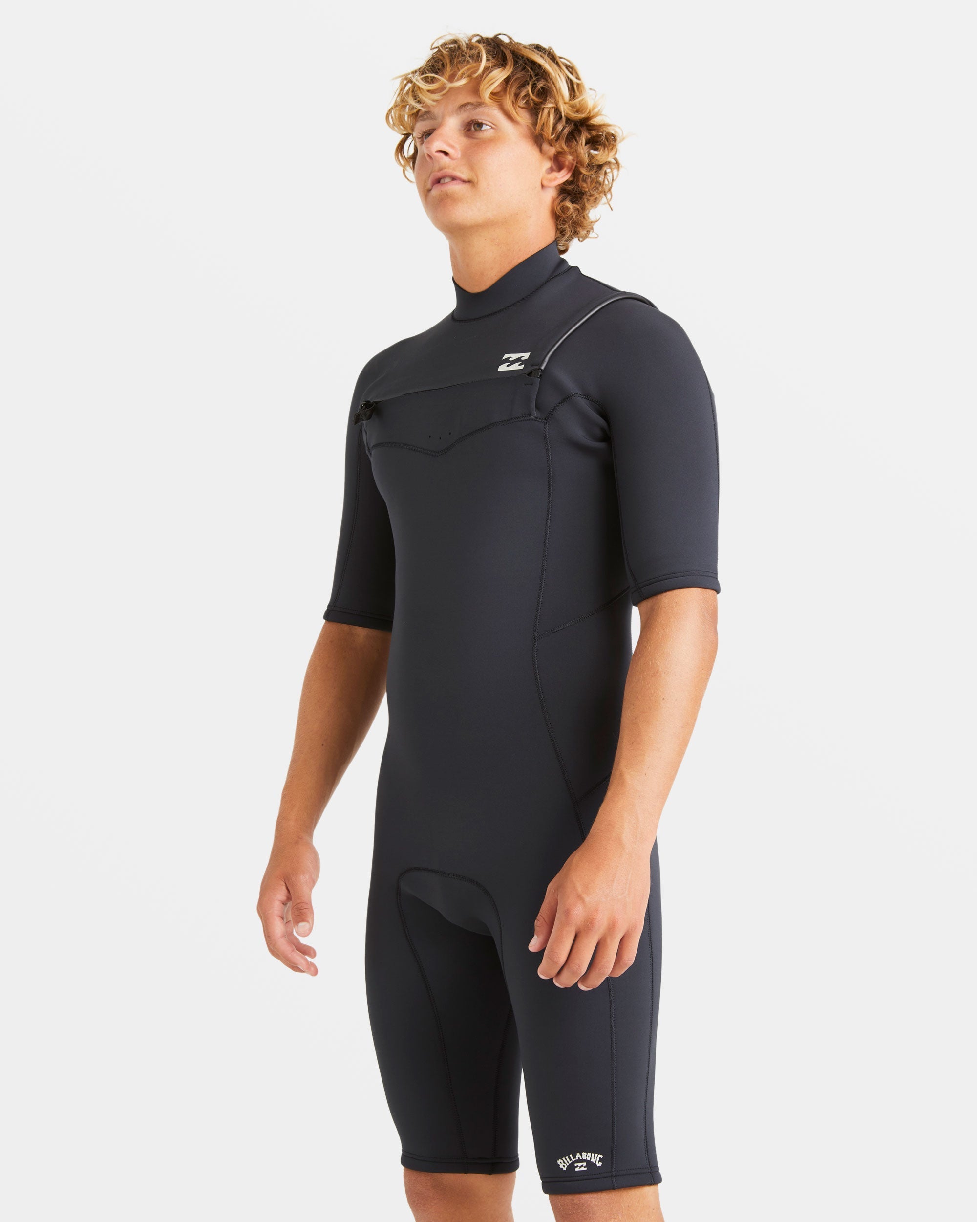2/2mm Absolute Natural Upcycler GBS Chest Zip Short Sleeve Springsuit - Black