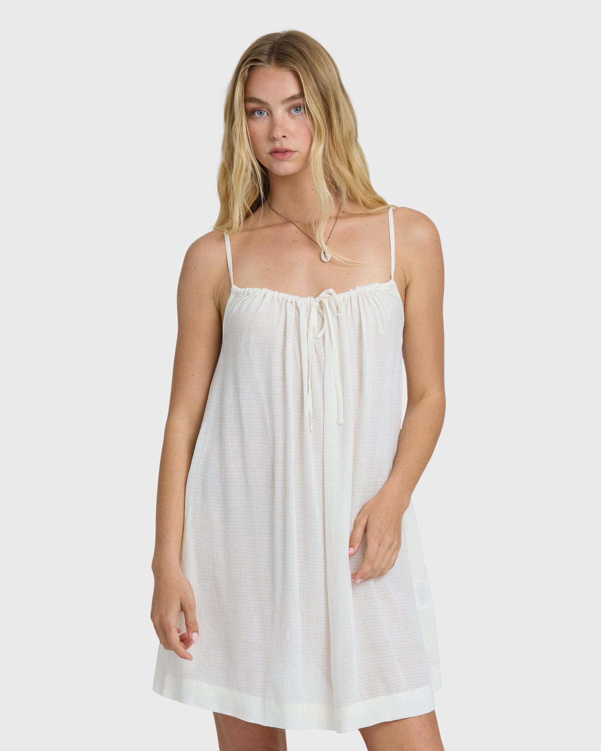 Beach Song Solid Mini Cover-Up Dress