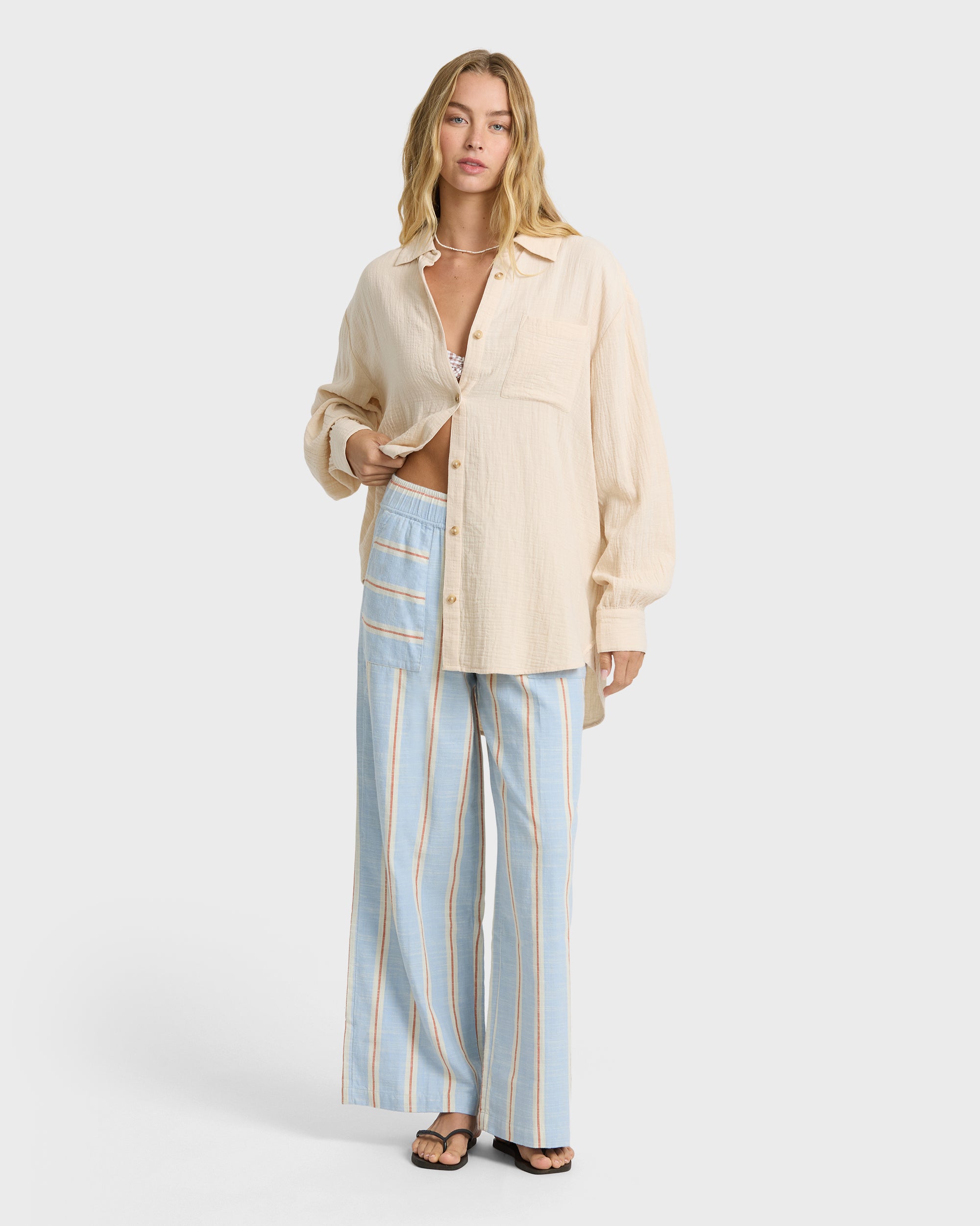 Wanderer Long Sleeve Woven Shirt - Dove