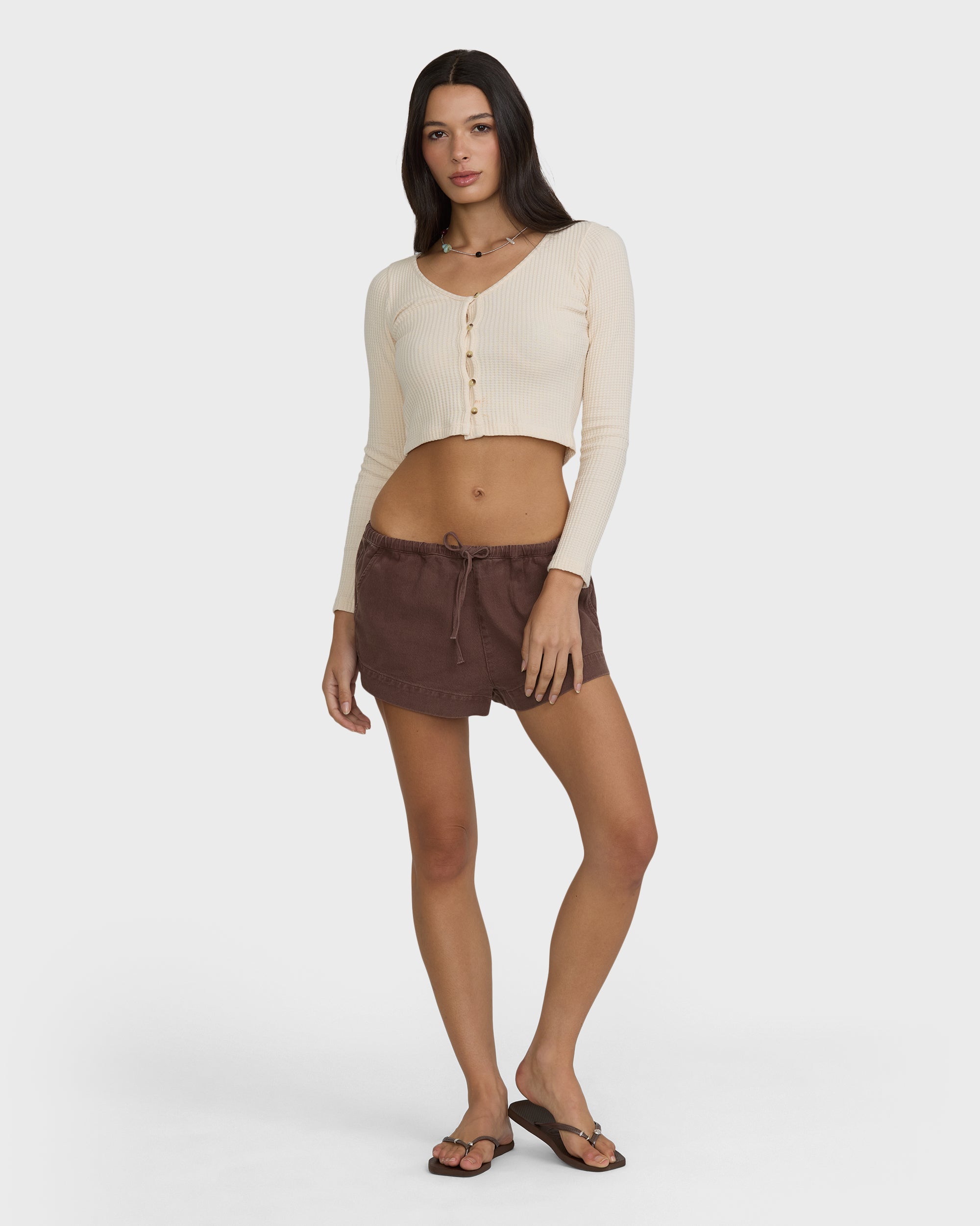 Low Tide Solid Twill Shorts - Teak