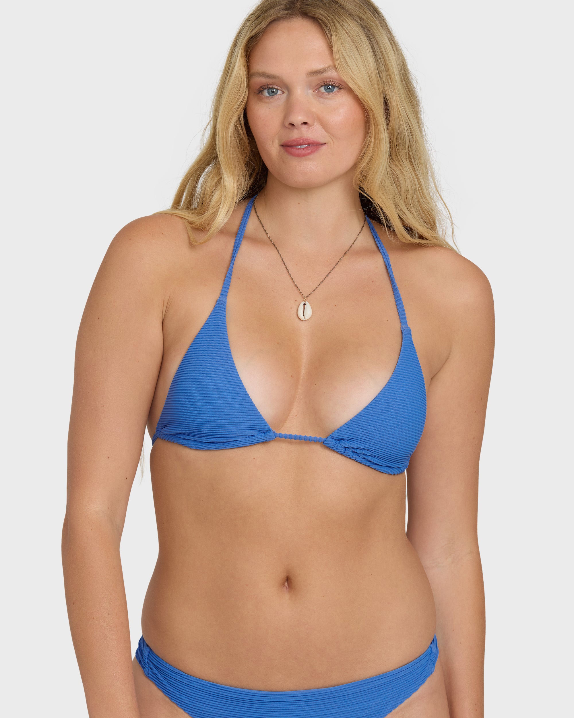 Tanlines Multi Triangle Bikini Top - True Blue