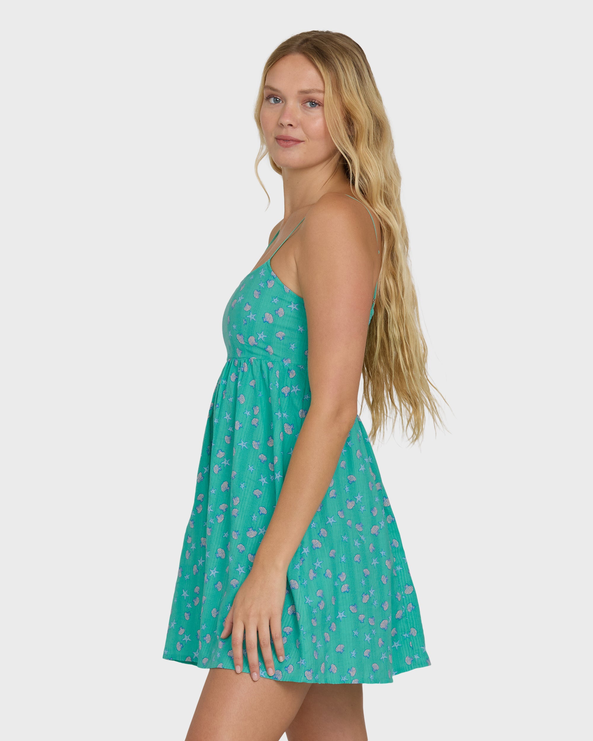 Island Heat Mini Cover-Up Dress - Green Tropics