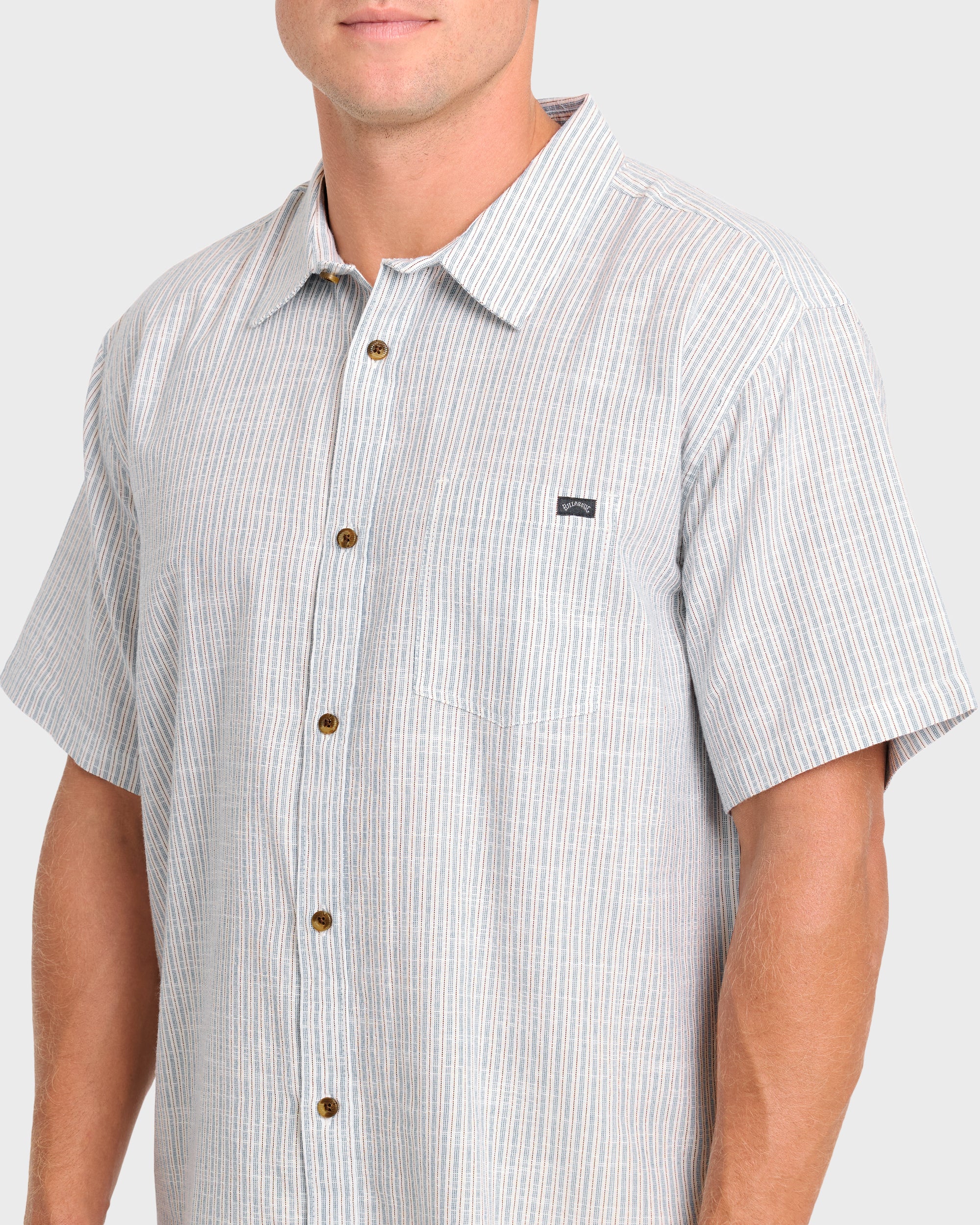 All Day Stripe Short Sleeve Woven Shirt - Off White