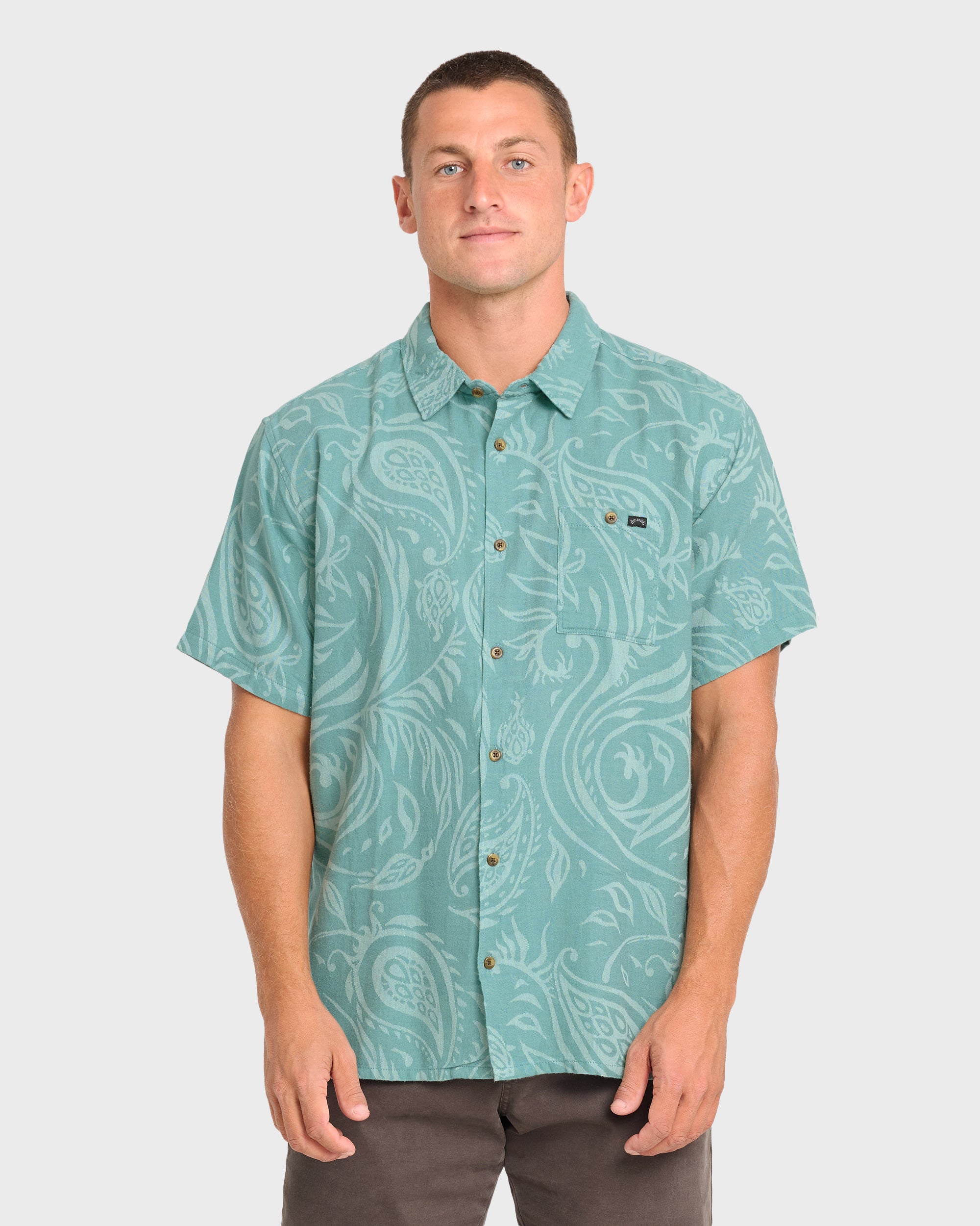 Sundays Jacquard Short Sleeve Woven Shirt