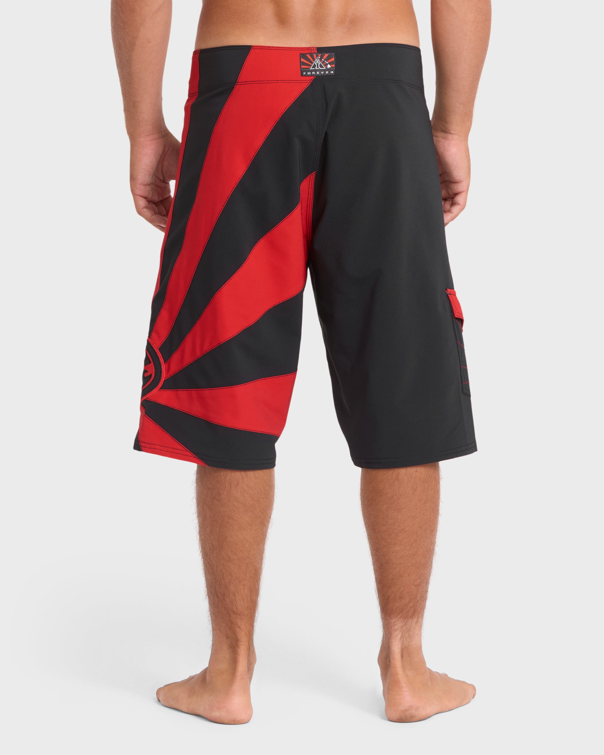 A.I. Rising Sun Pro 22" Boardshorts - Black/Red