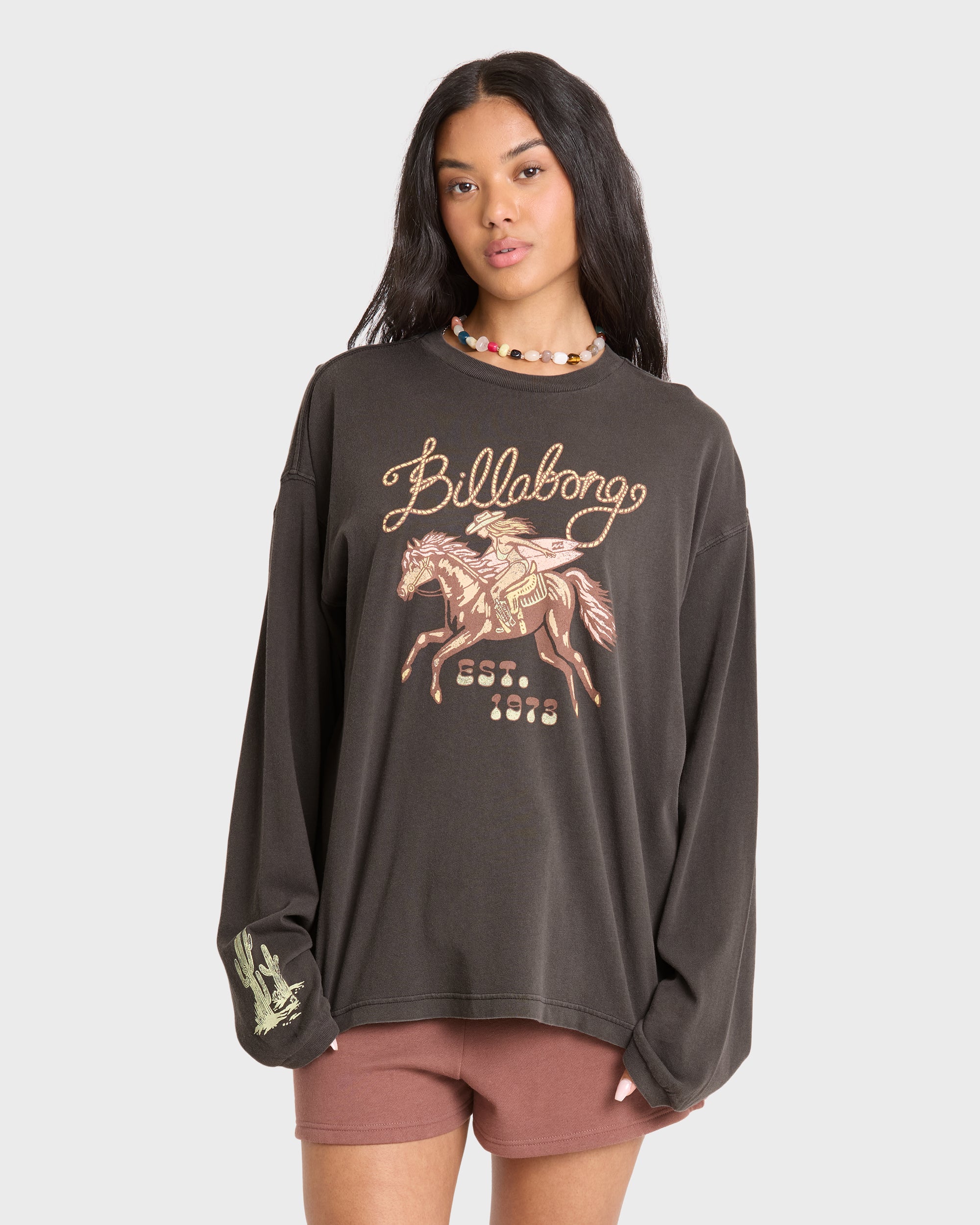 Familiar Roads Long Sleeve Knit Graphic T-Shirt