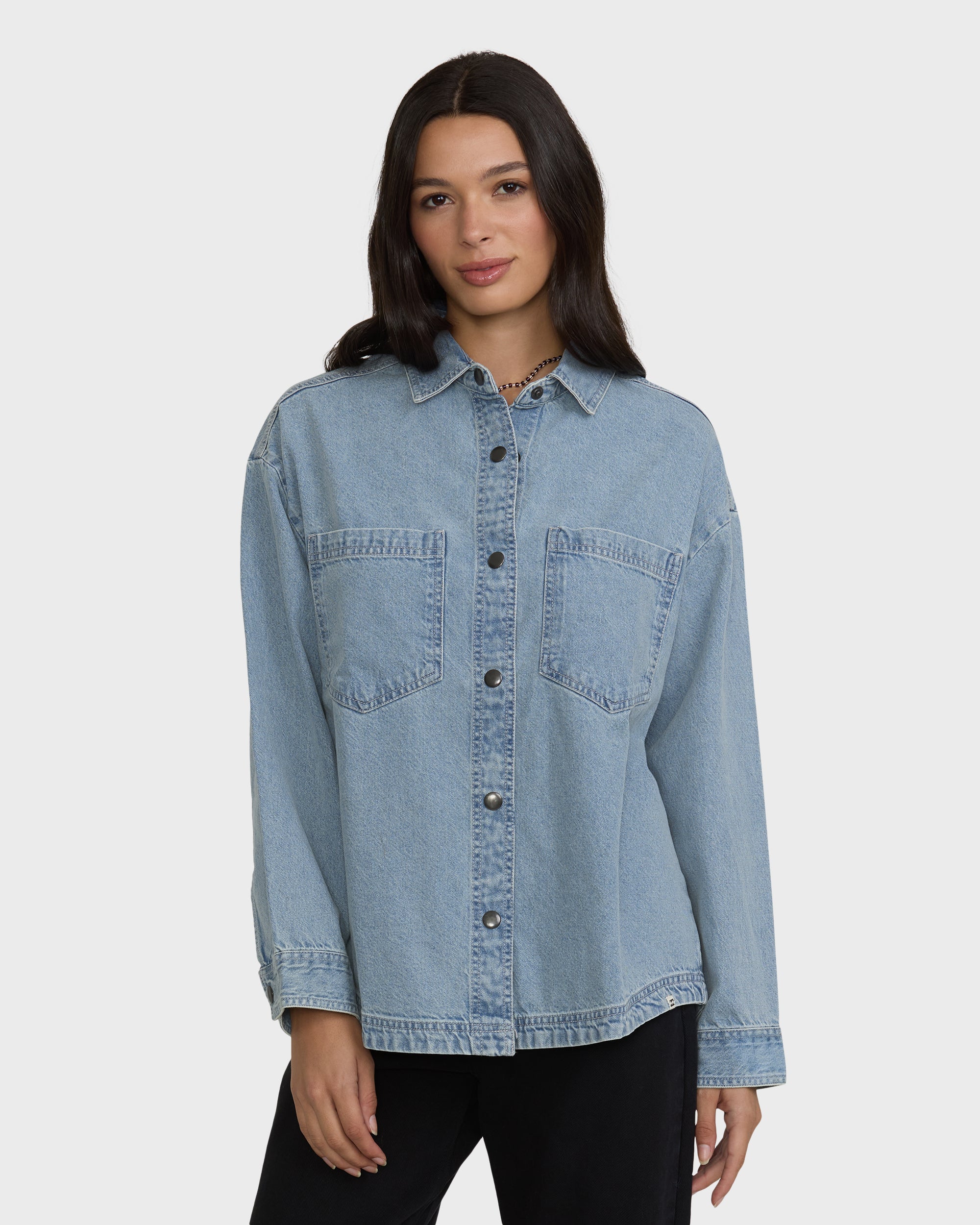 Mix Match Long Sleeve Denim Overshirt