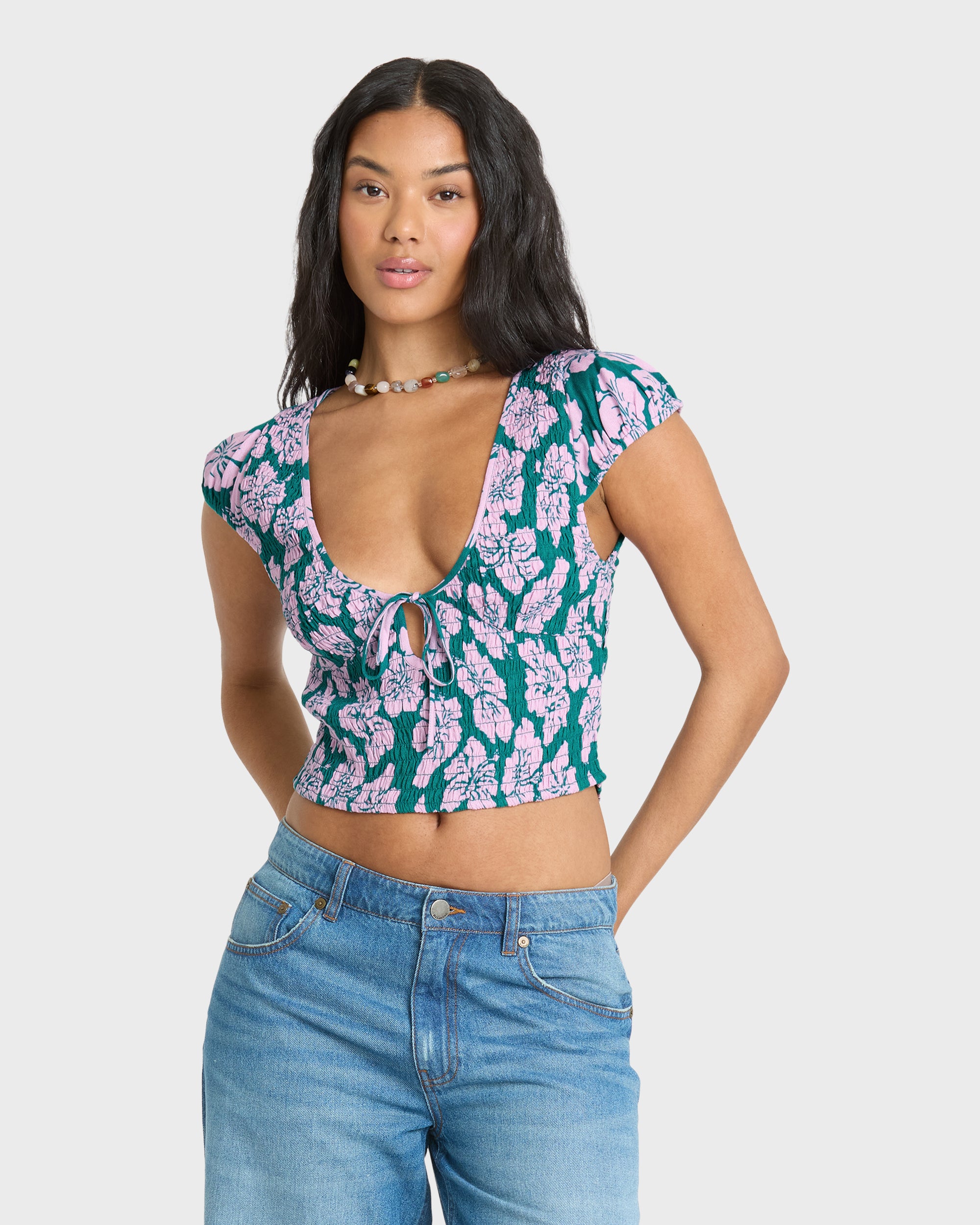 Crush On You Short Sleeve Crepe Shirt
