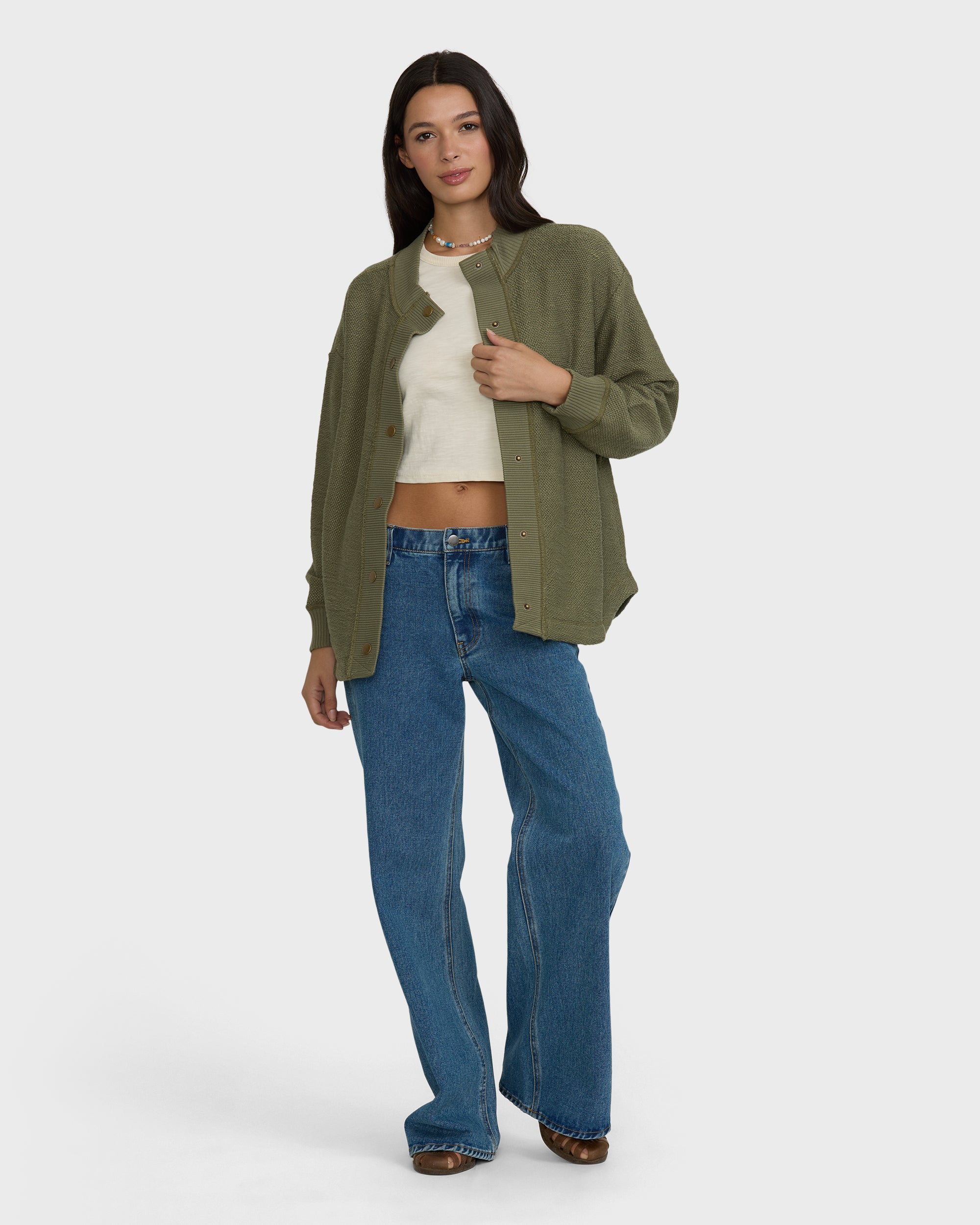 Fire Side Fleece Shacket - Canteen