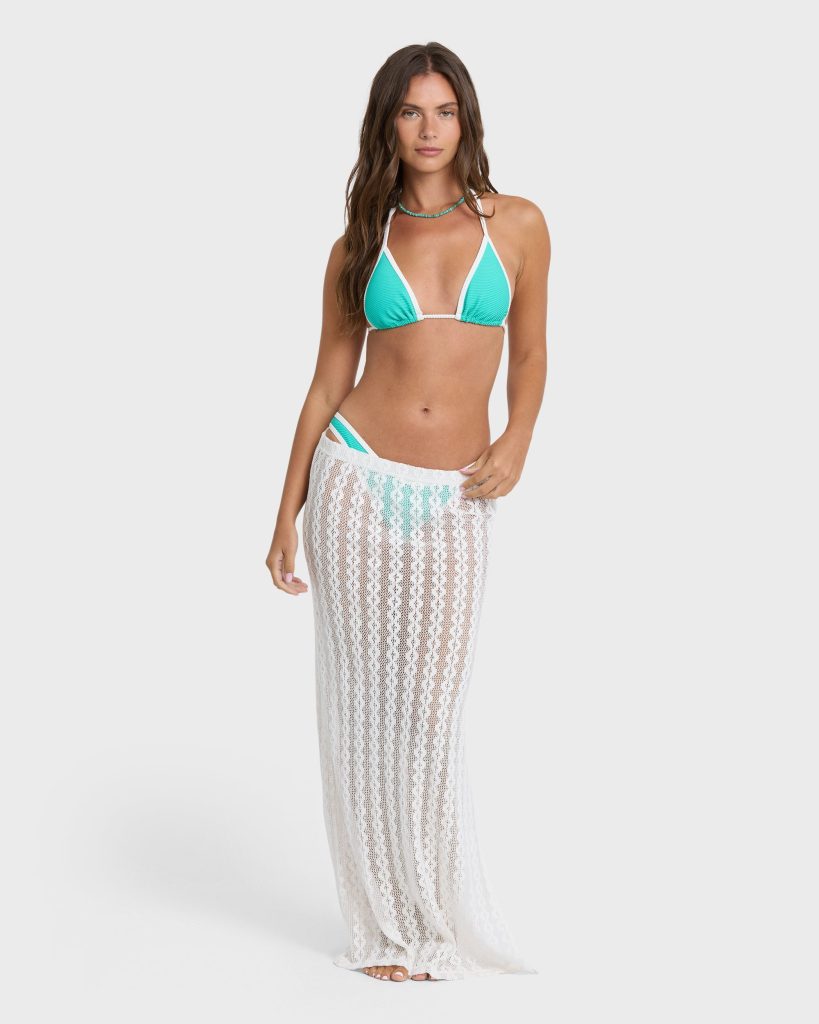 The Keys Knit Midi Cover-Up Skirt - Salt Crystal
