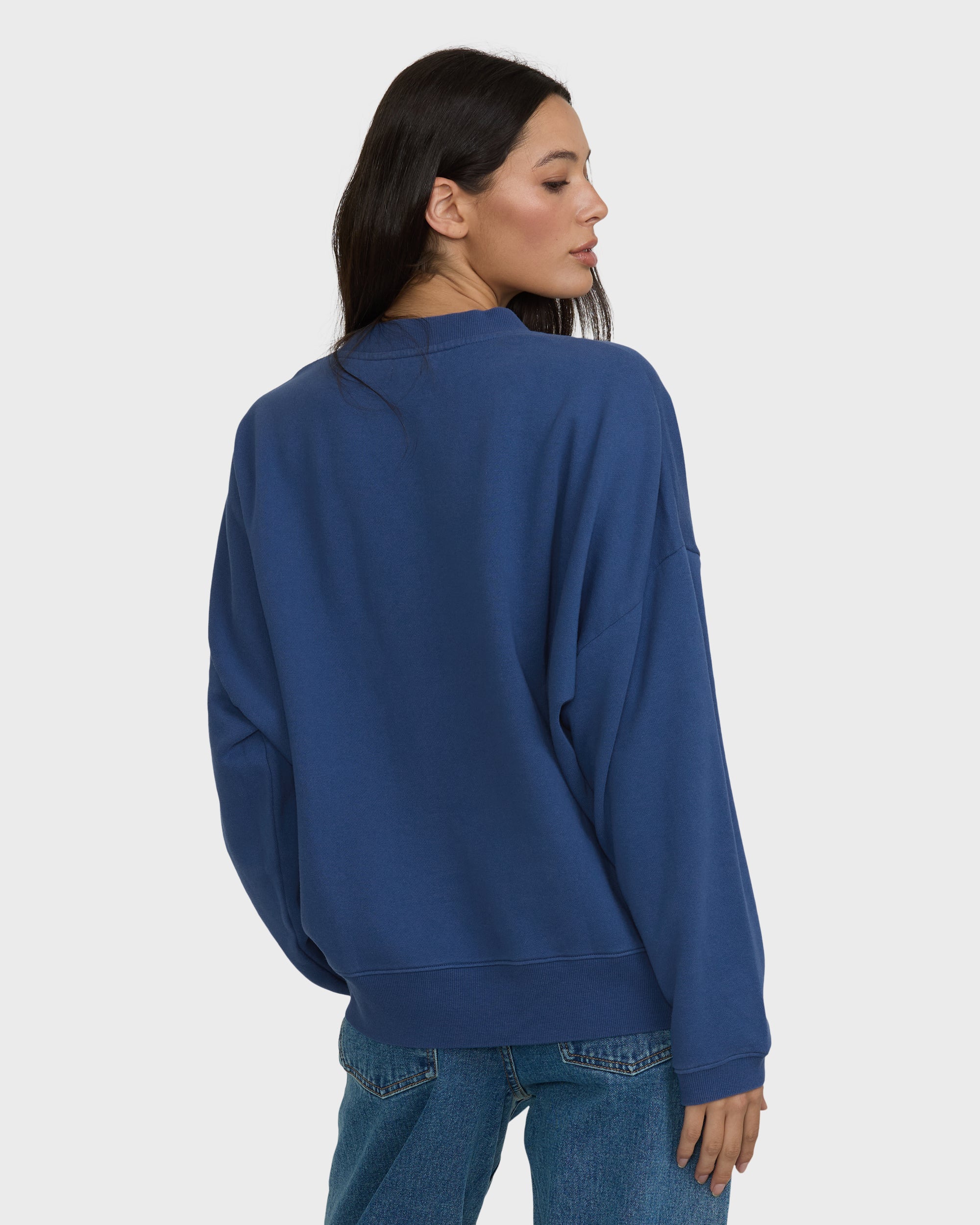 Surf Camp Heritage Palm Crewneck Sweatshirt - True Navy