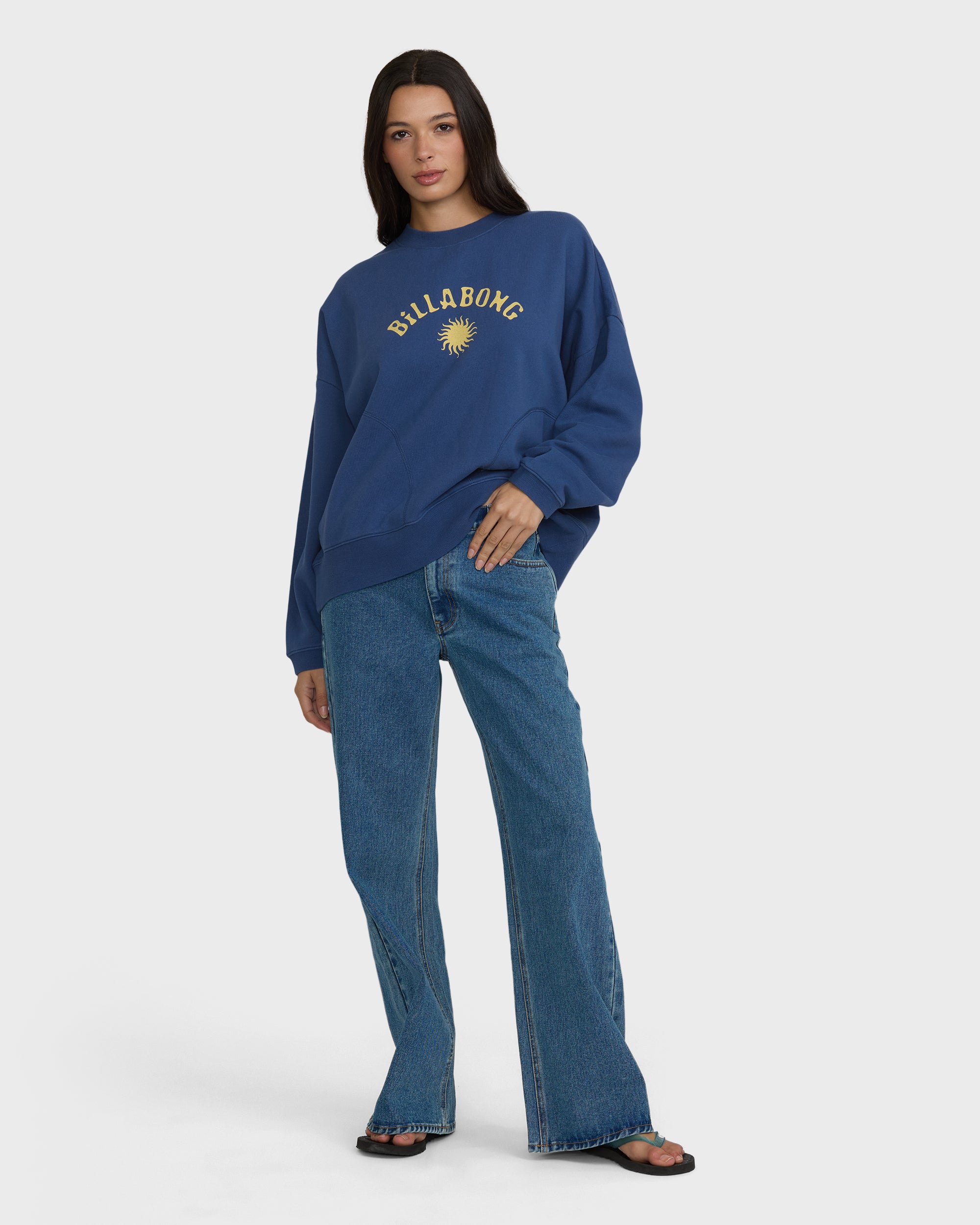 Surf Camp Heritage Palm Crewneck Sweatshirt - True Navy