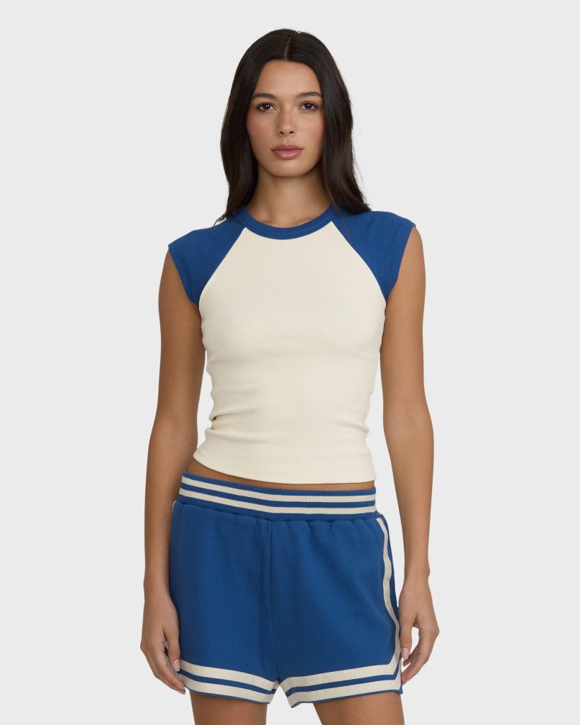 Surf Camp Short Sleeve Knit Raglan T-Shirt - True Navy