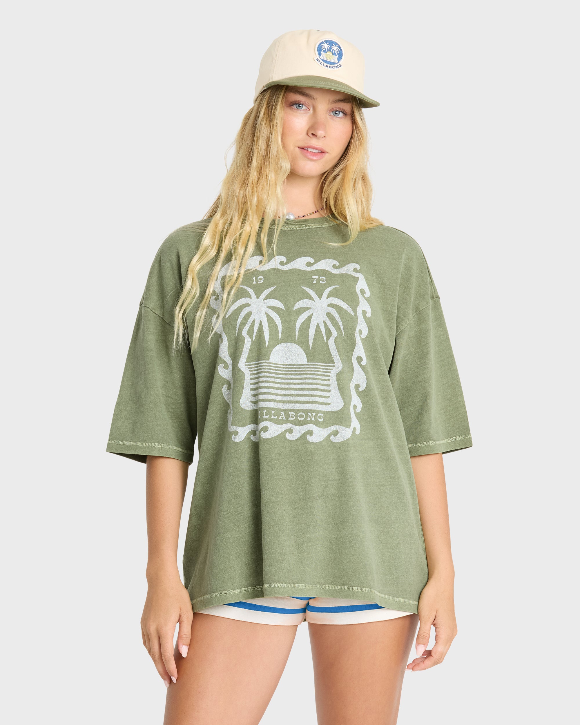 Wave Stamp Short Sleeve Cotton T-Shirt