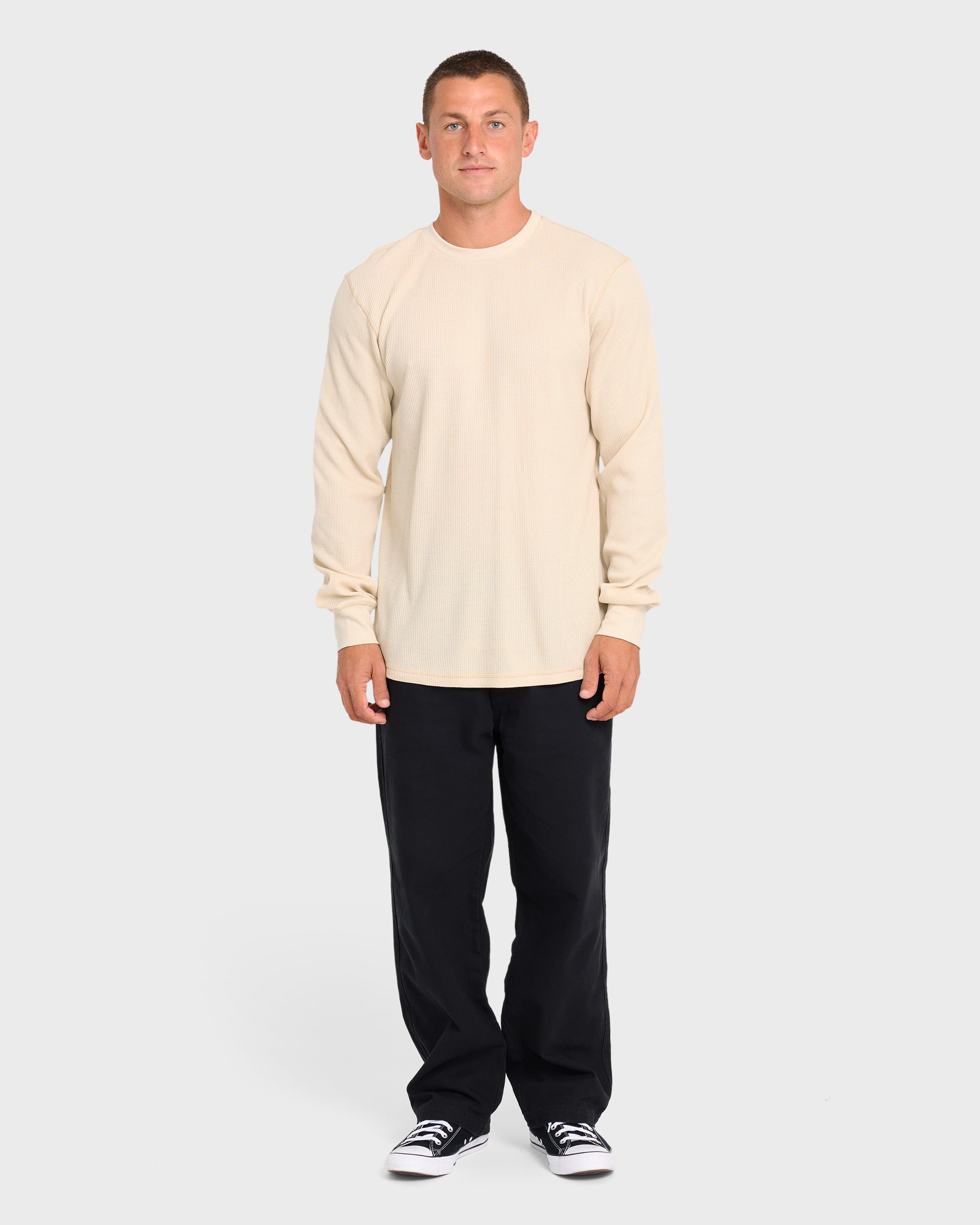 Essential Thermal Long Sleeve Knit T-Shirt - Oatmeal