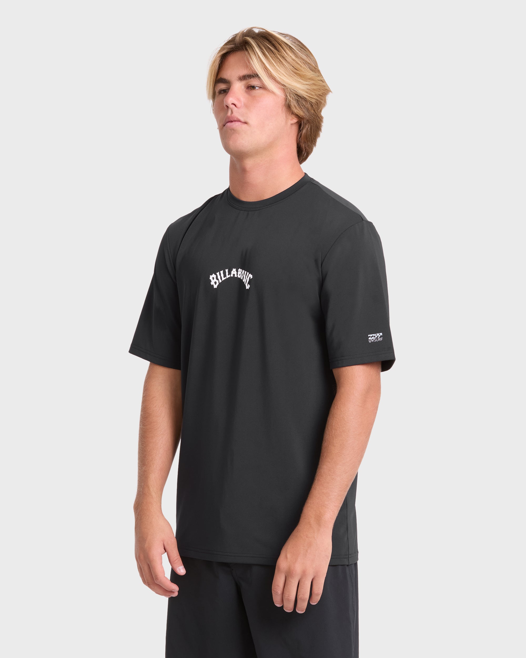 All Day Wave Loose Fit UPF 50 Short Sleeve Surf Tee - Black