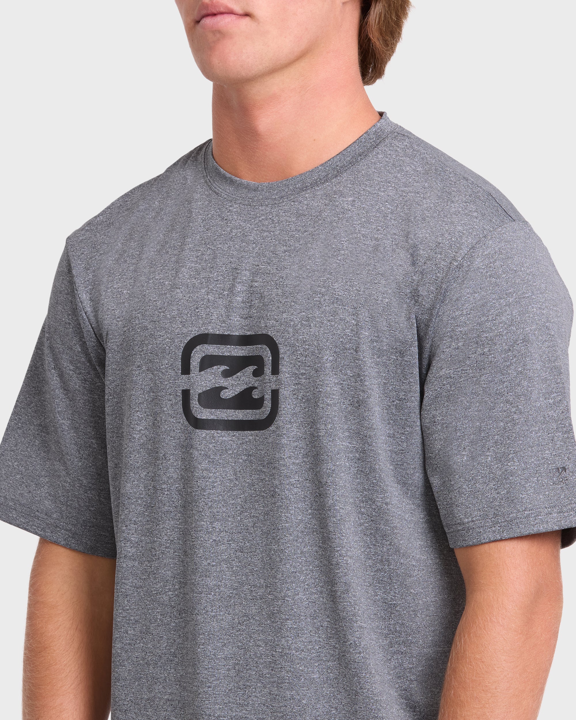 All Day Wave Loose Fit UPF 50 Short Sleeve Surf Tee - Light Gray Heather