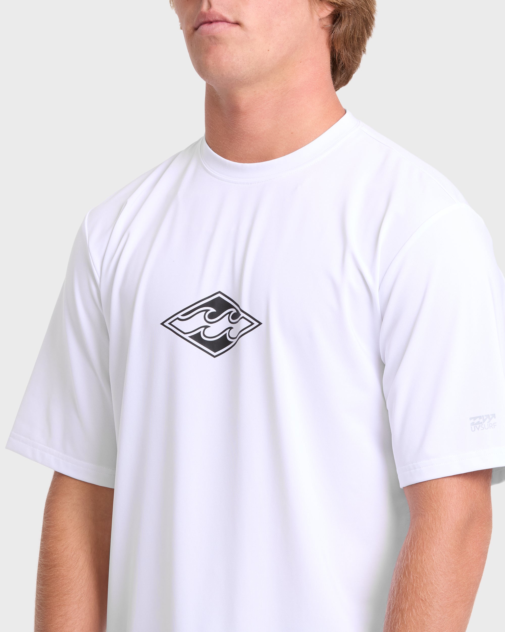 All Day Wave Loose Fit UPF 50 Short Sleeve Surf Tee - White