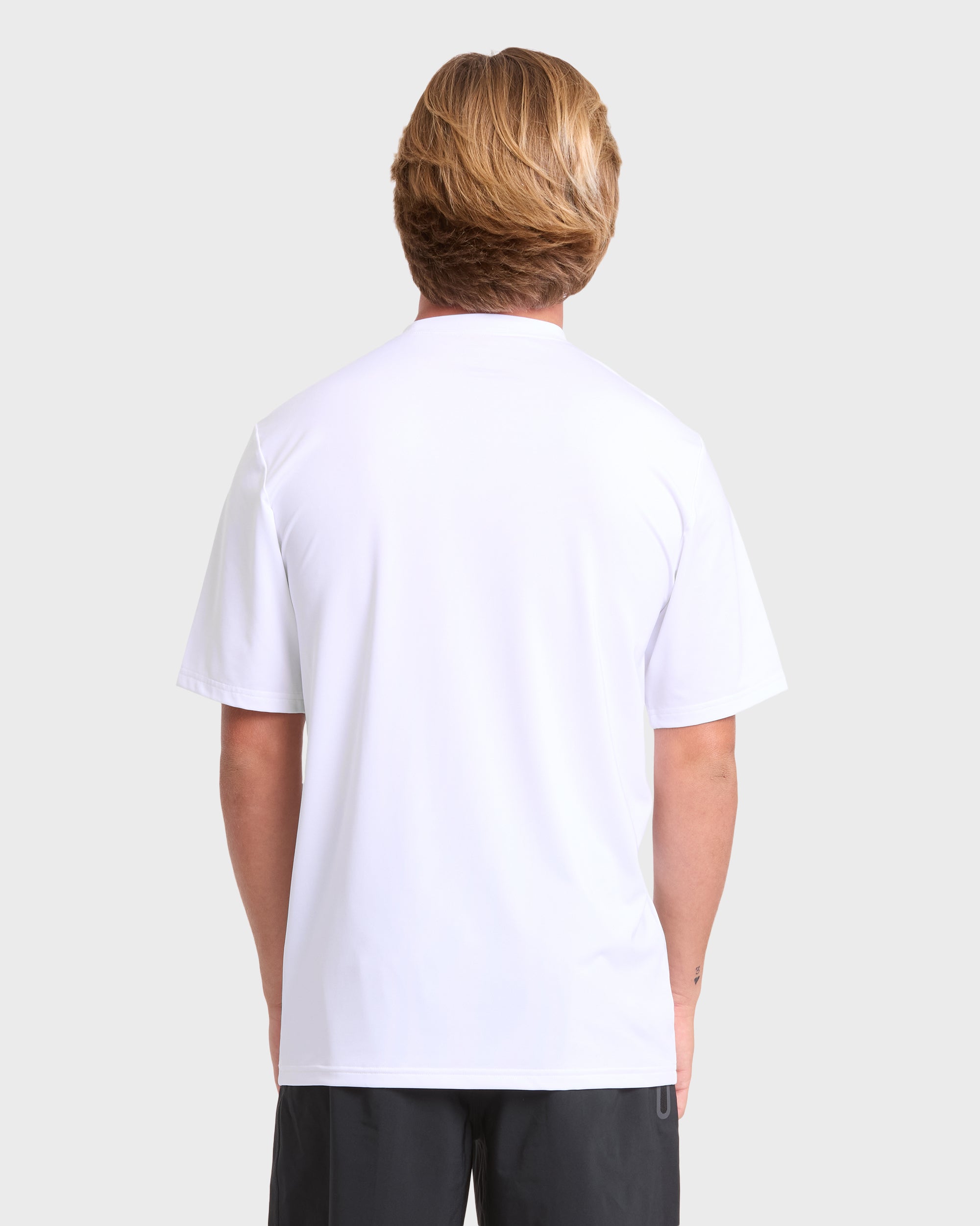 All Day Wave Loose Fit UPF 50 Short Sleeve Surf Tee - White