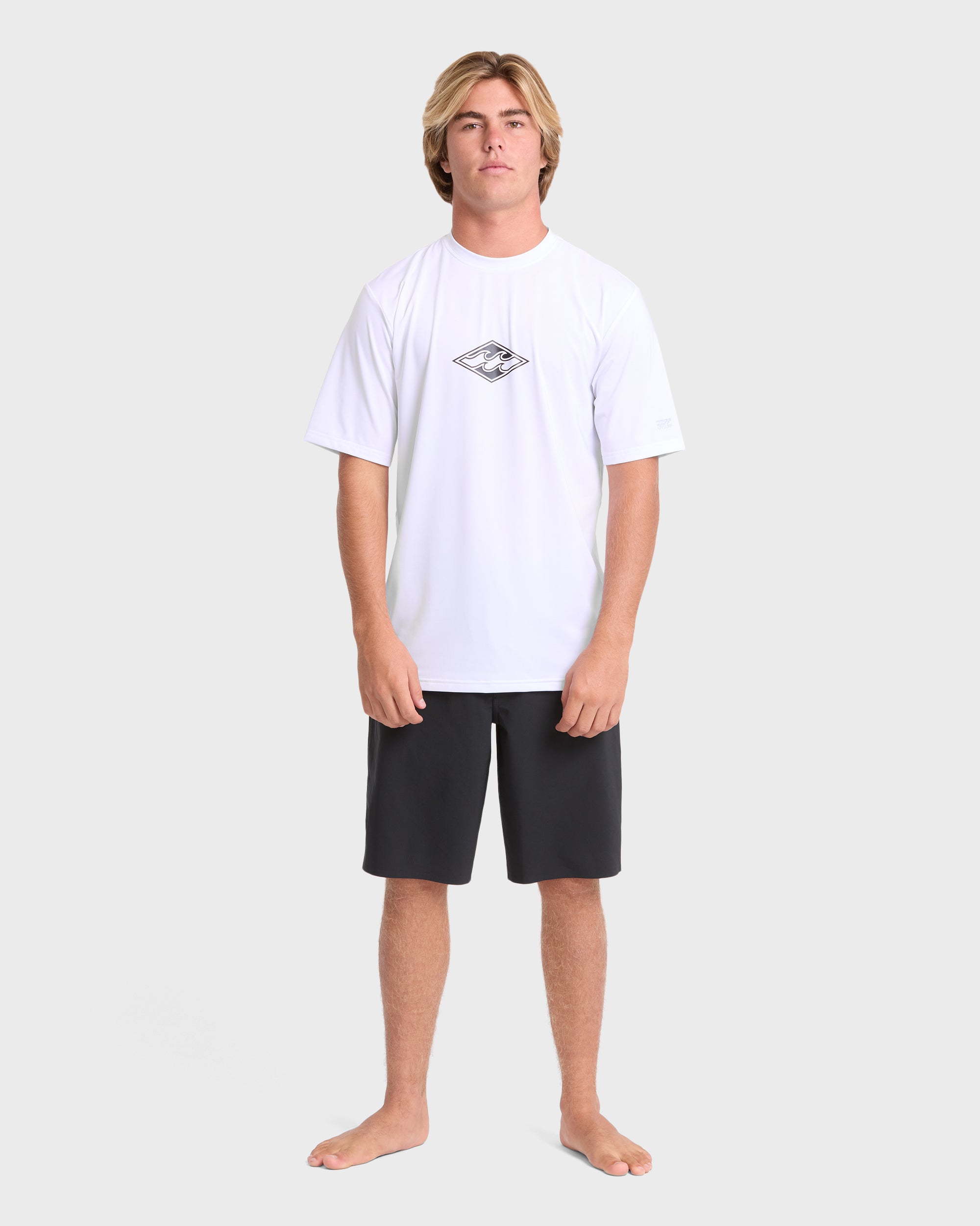 All Day Wave Loose Fit UPF 50 Short Sleeve Surf Tee - White