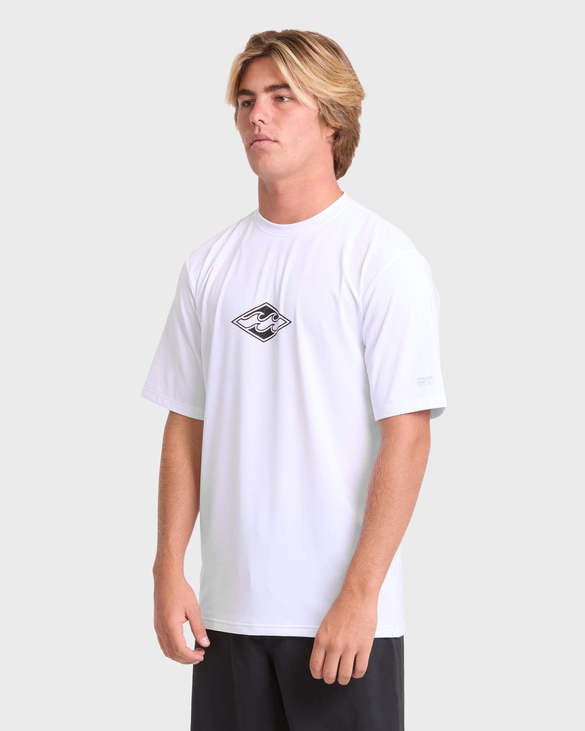 All Day Wave Loose Fit UPF 50 Short Sleeve Surf Tee - White