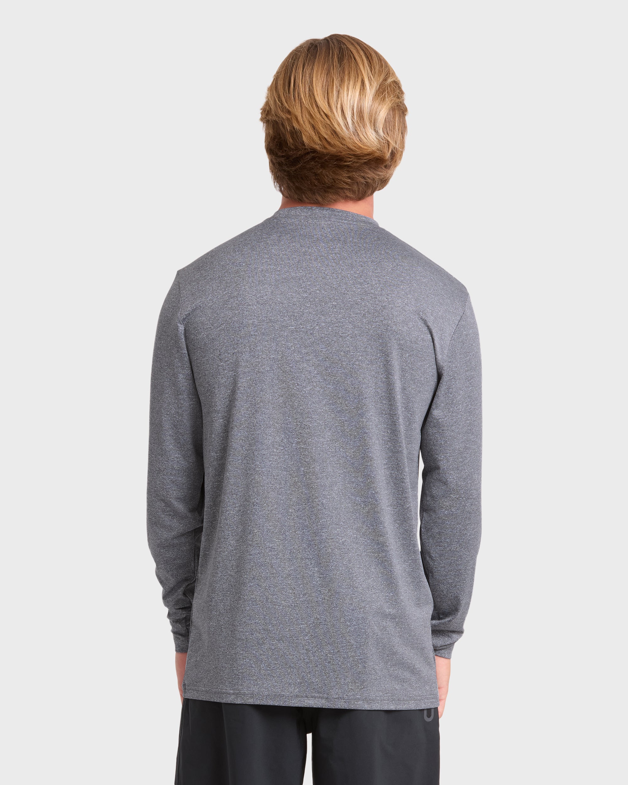 All Day Wave UPF 50 Long Sleeve Surf Tee - Light Gray Heather