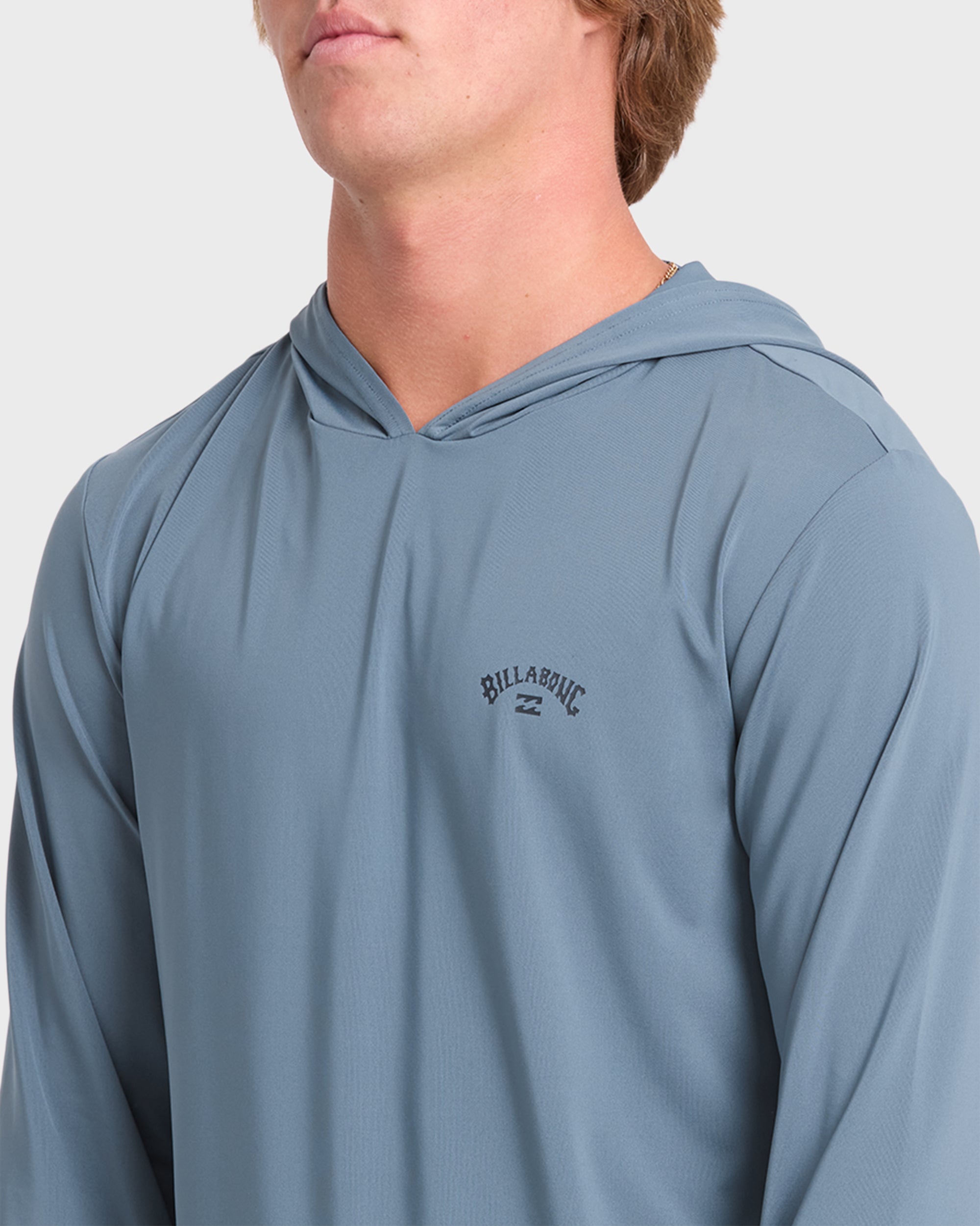 Arch Mesh Hooded UPF 50 Long Sleeve Surf Tee - China Blue
