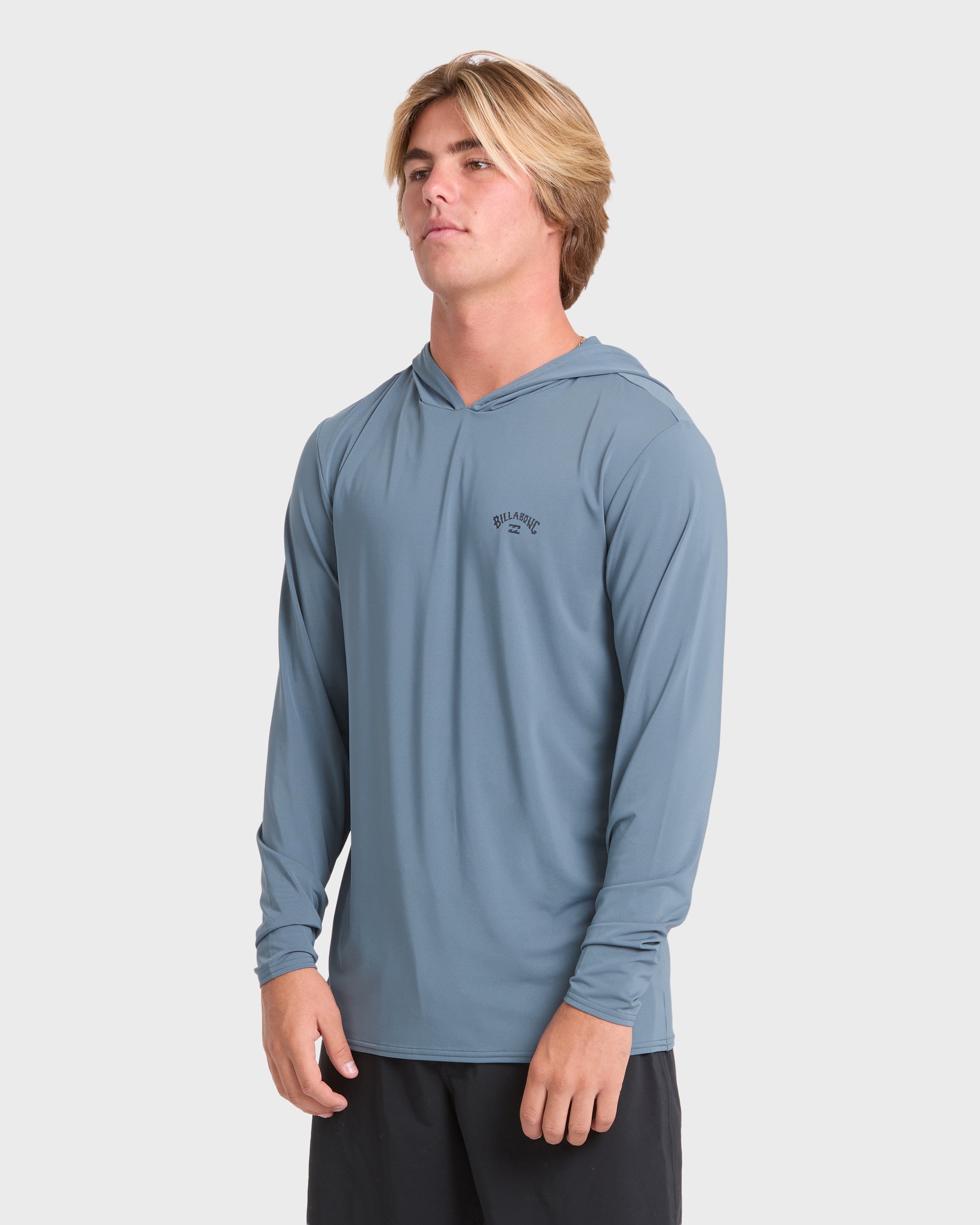 Arch Mesh Hooded UPF 50 Long Sleeve Surf Tee - China Blue