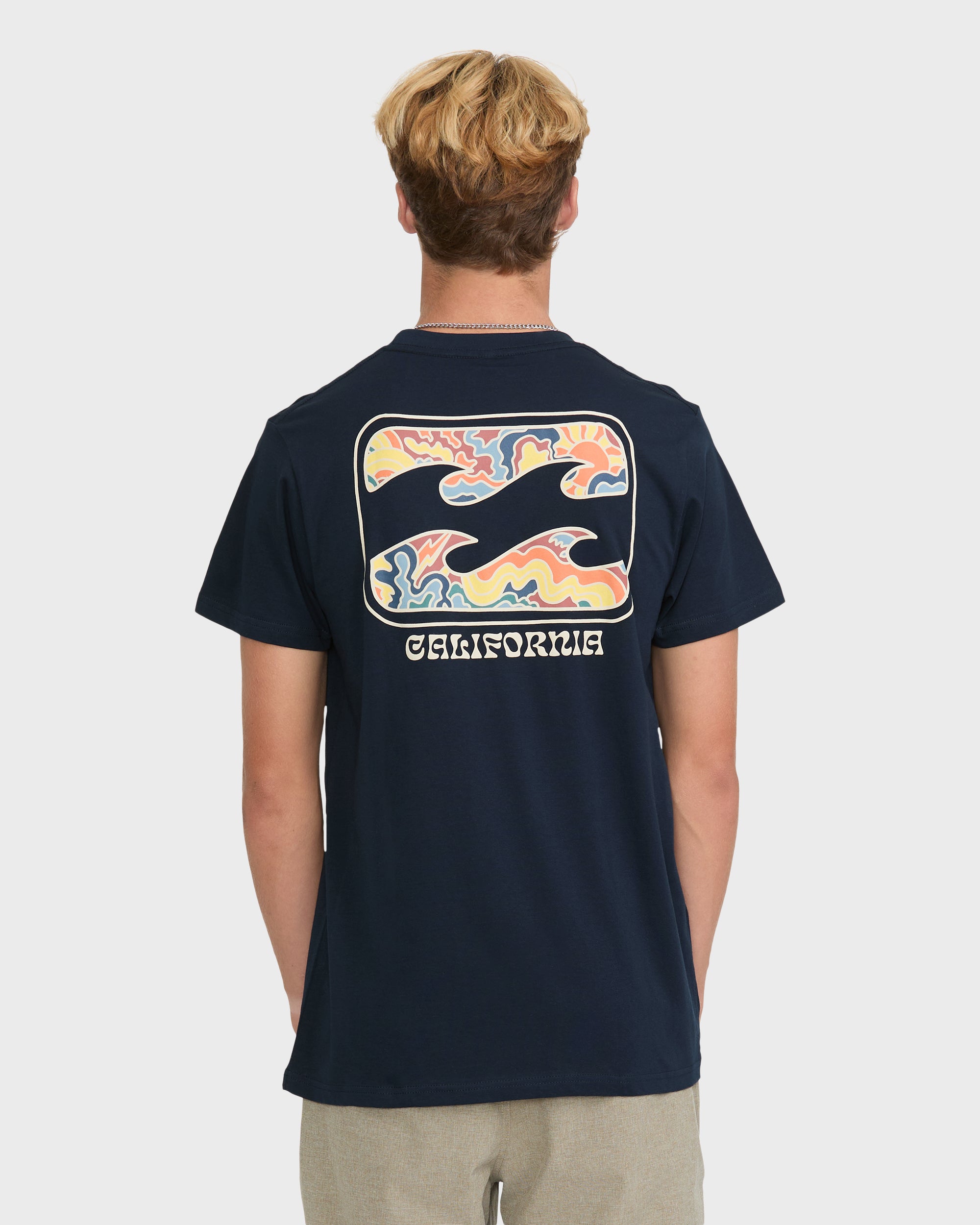 Crayon Wave California Short Sleeve Cotton T-Shirt