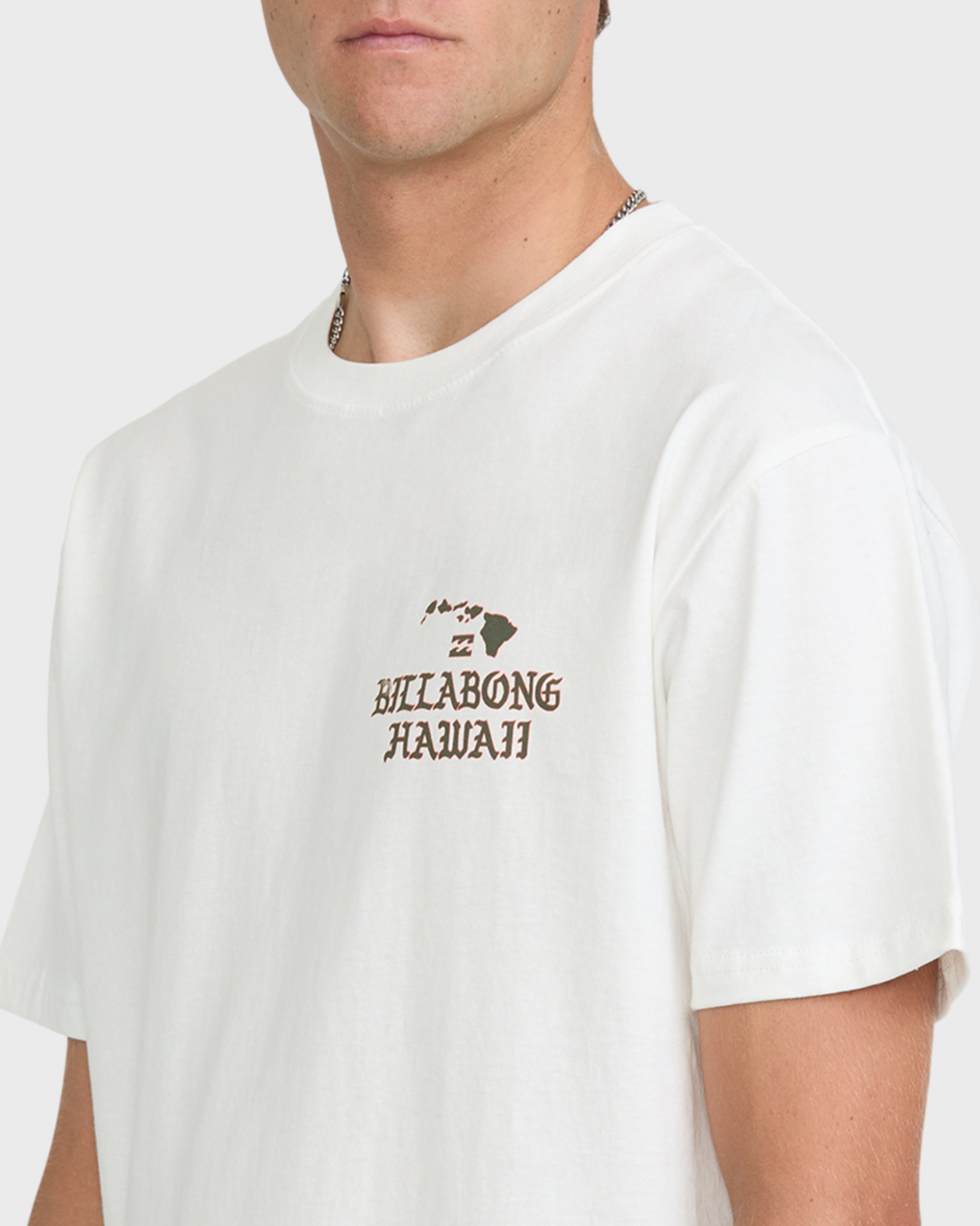 Island Chain Hawaii Short Sleeve Cotton T-Shirt - Off White