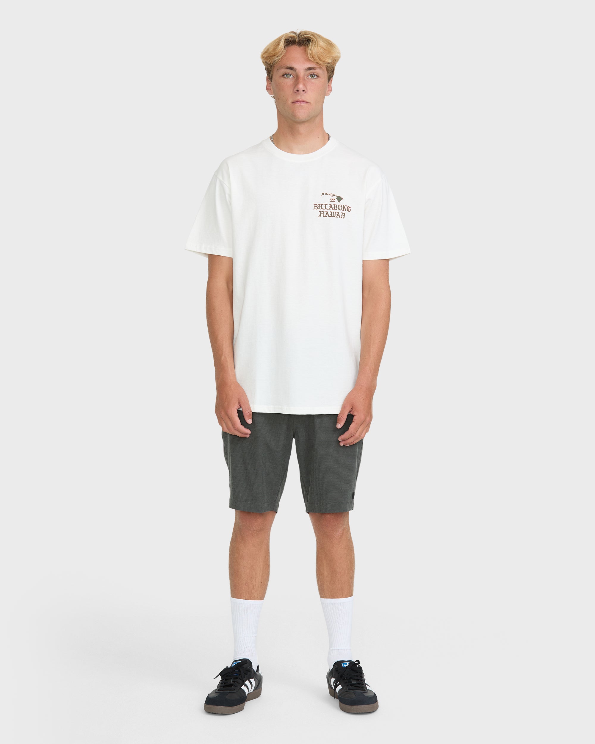 Island Chain Hawaii Short Sleeve Cotton T-Shirt - Off White